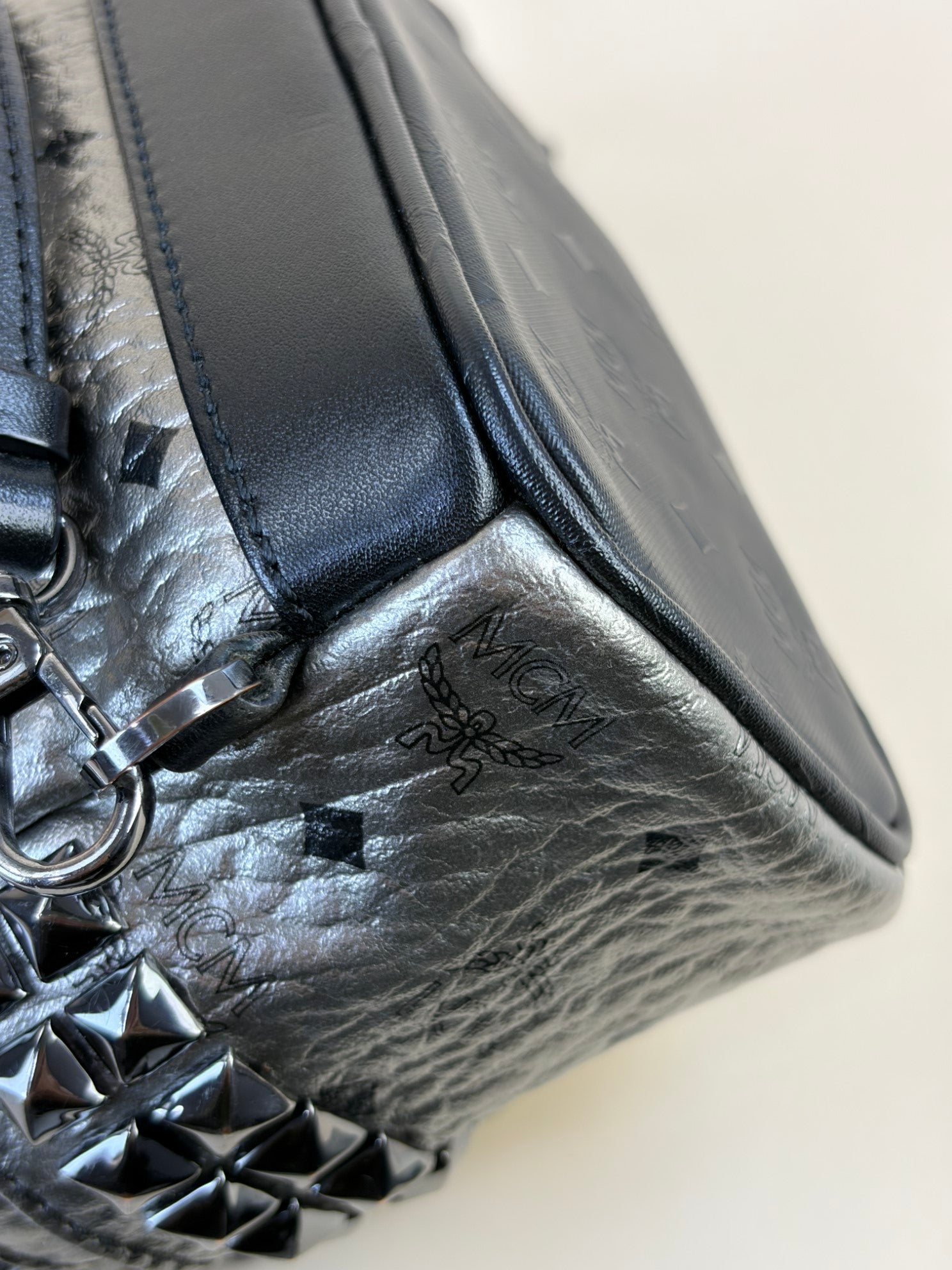 MCM Bicolor Bebe-Boo SIDE Side Studs X-Mini Monogram Backpack