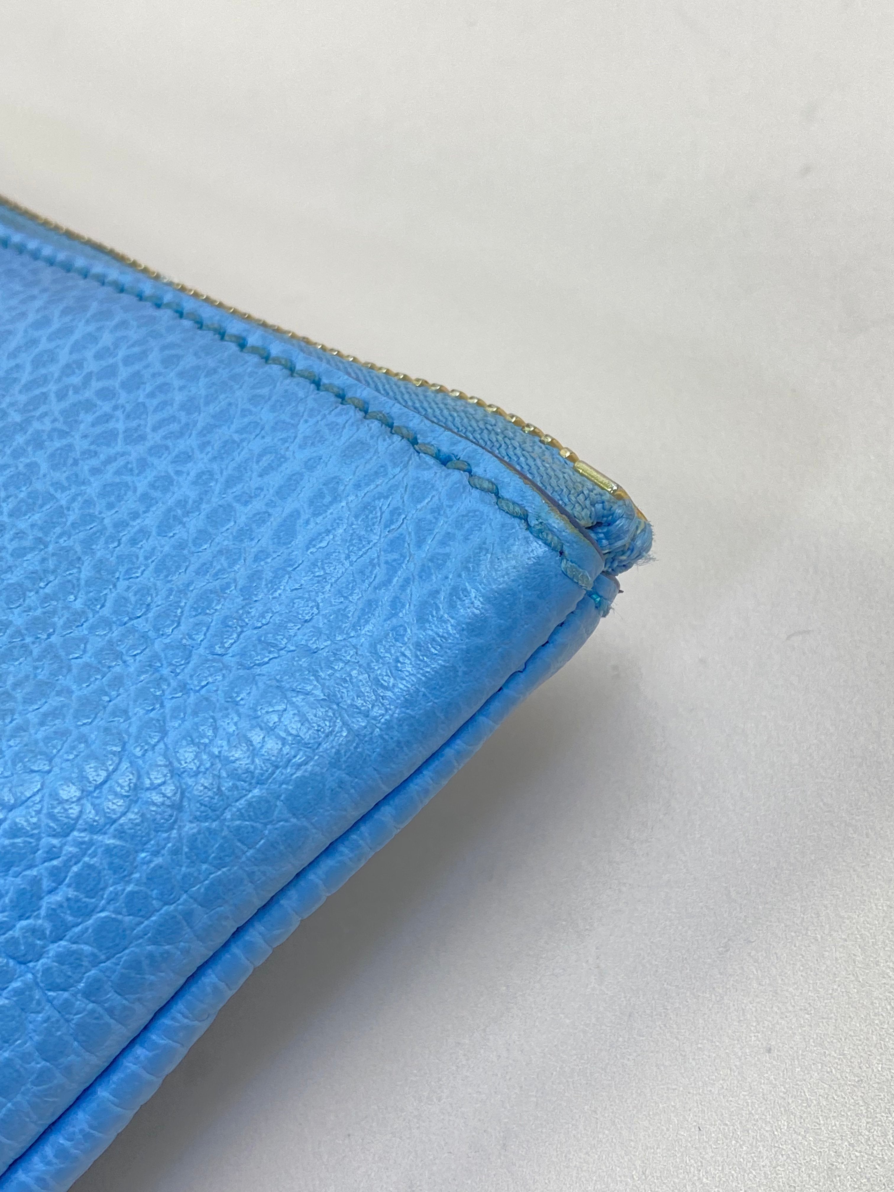Gucci Blue Bamboo Clutch