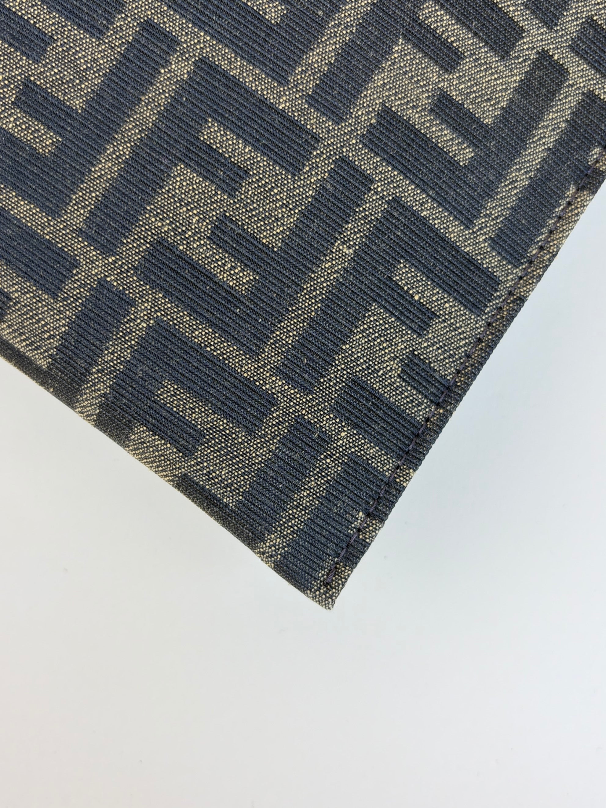 Fendi Brown FF Jacquard Fabric Large Flat Pouch