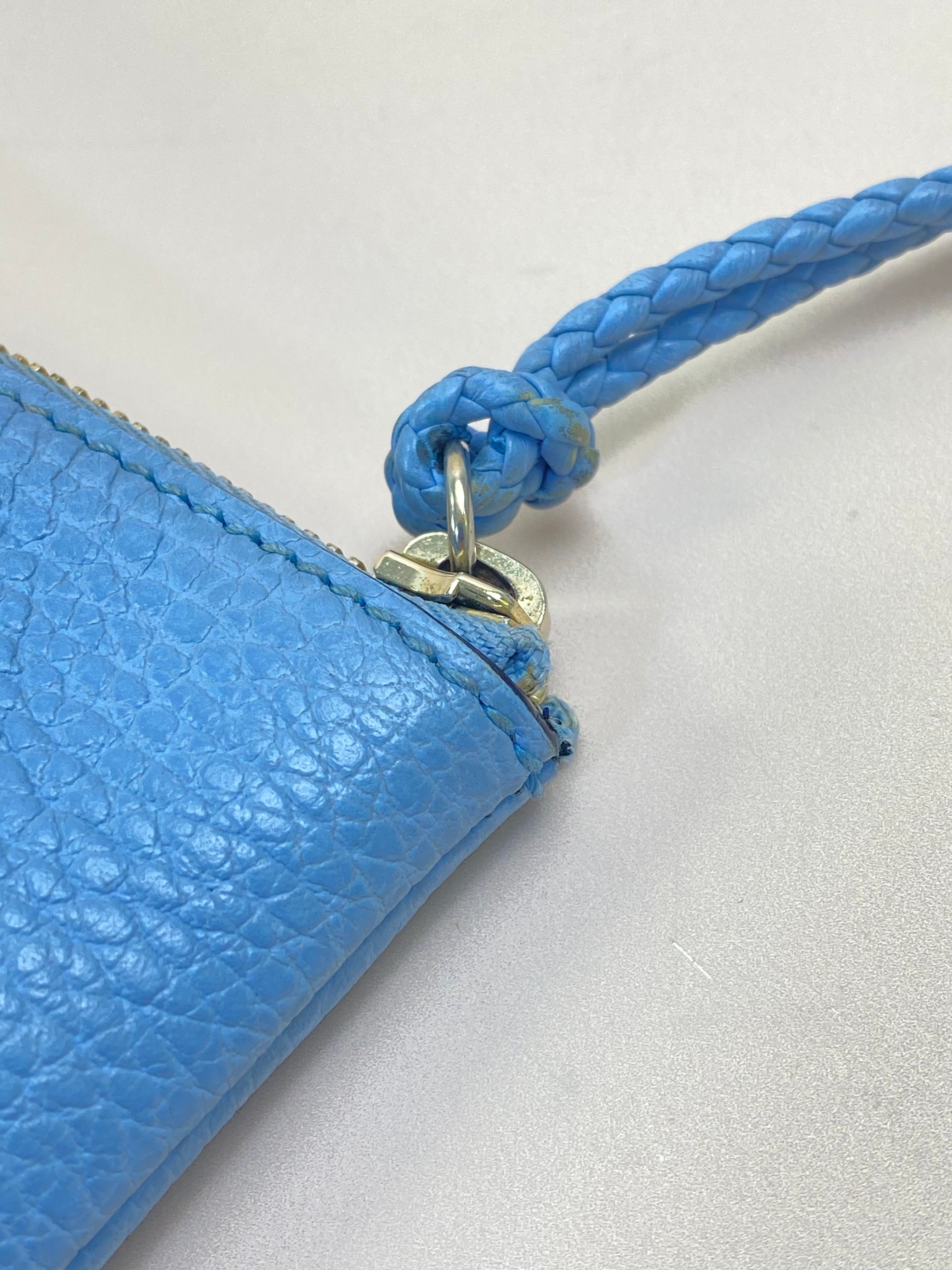 Gucci Blue Bamboo Clutch