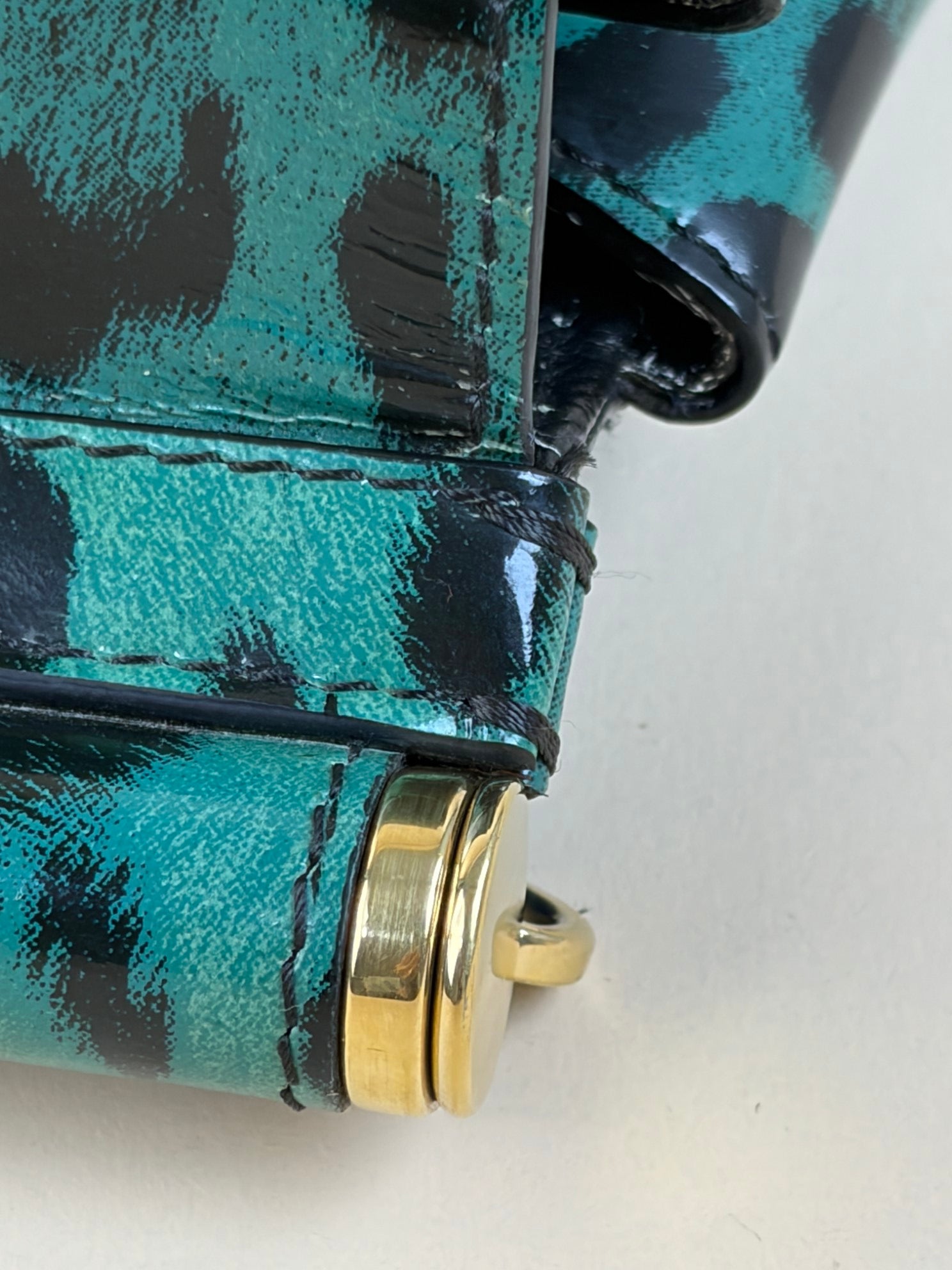 Dolce & Gabbana large green leopard Sicily handbag