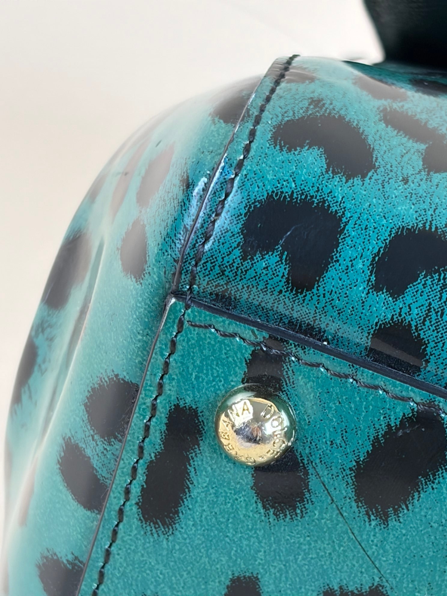 Dolce & Gabbana large green leopard Sicily handbag