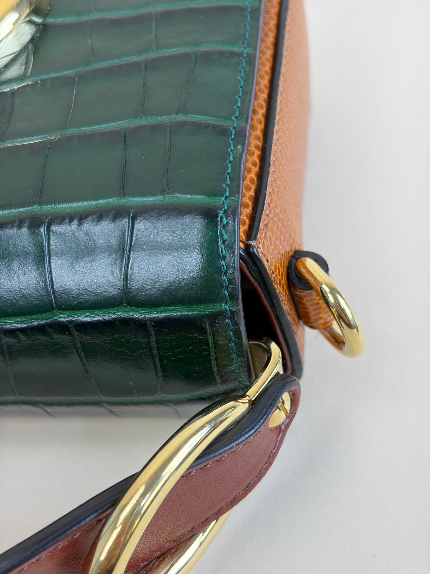 Chloe Bicolor Embossed Mini C Shoulder Bag