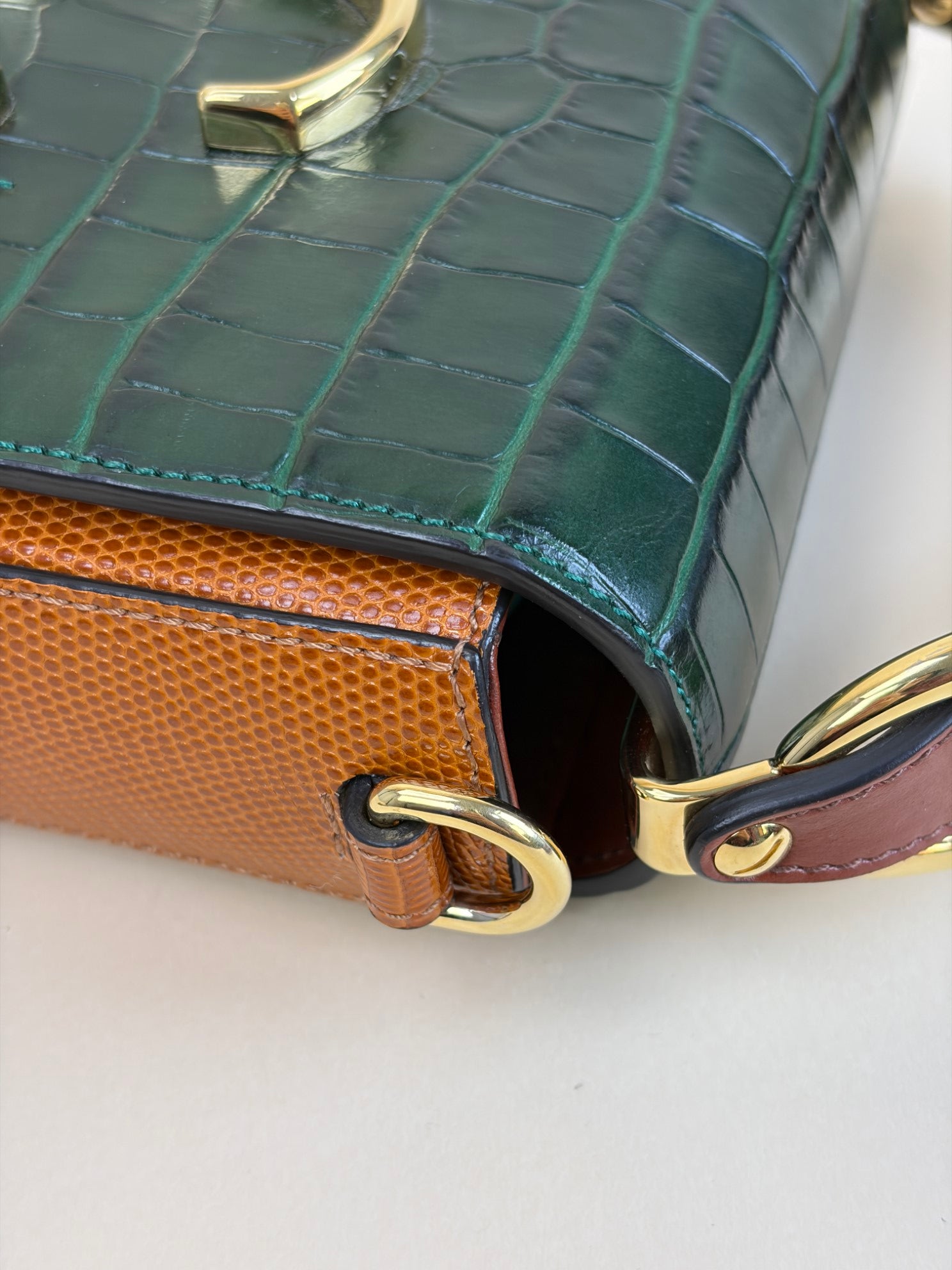 Chloe Bicolor Embossed Mini C Shoulder Bag