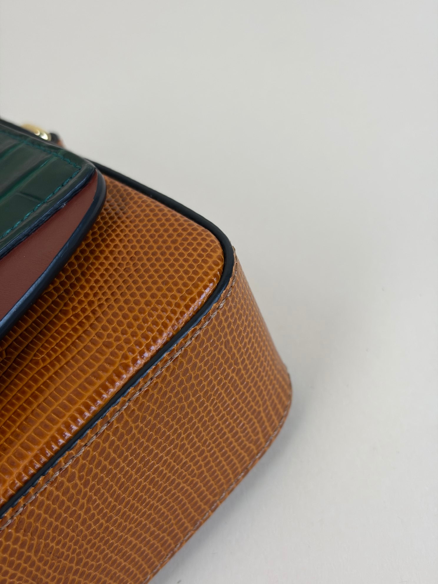 Chloe Bicolor Embossed Mini C Shoulder Bag