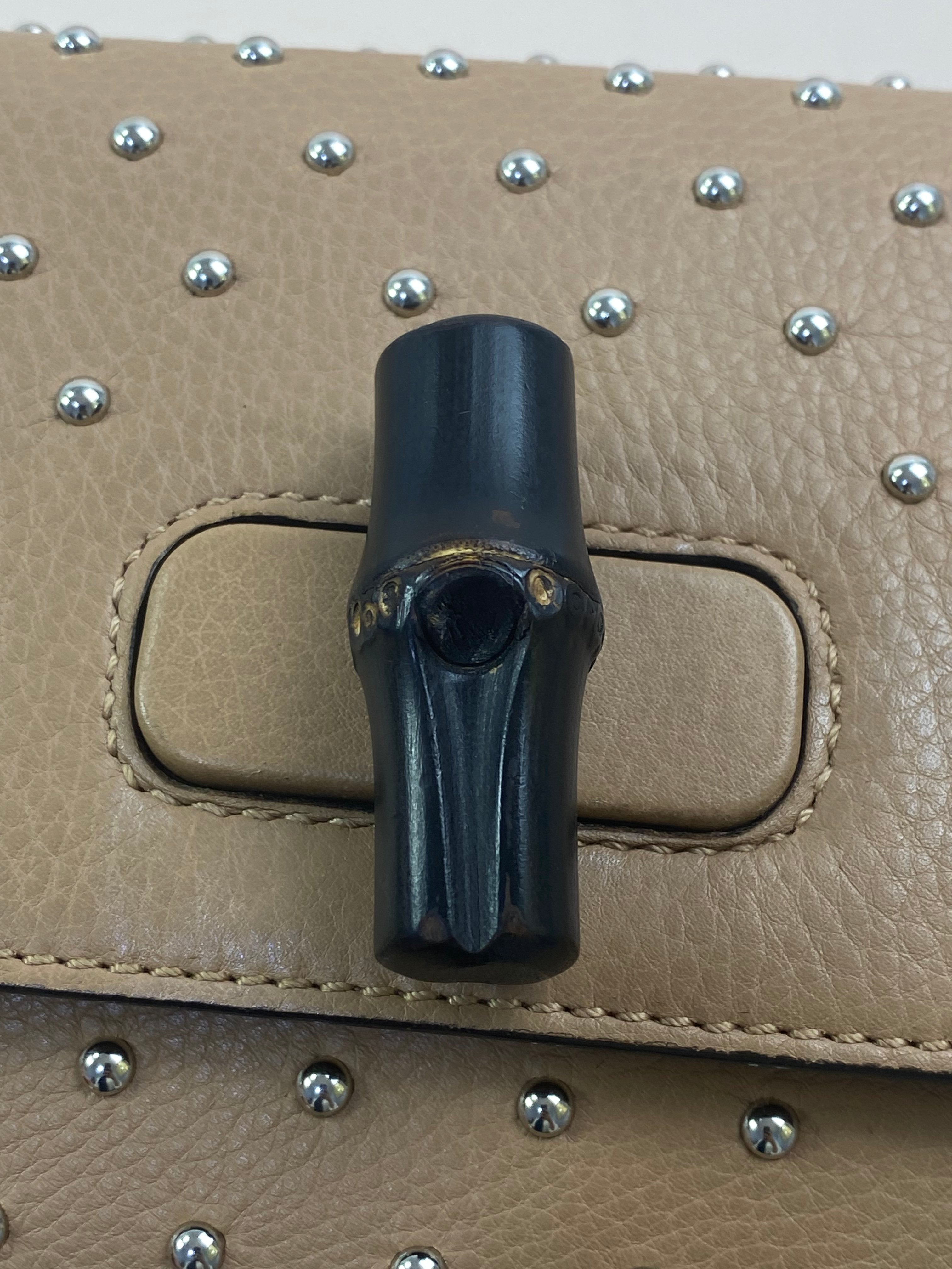 Gucci Beige Bamboo Flap Shoulder Bag