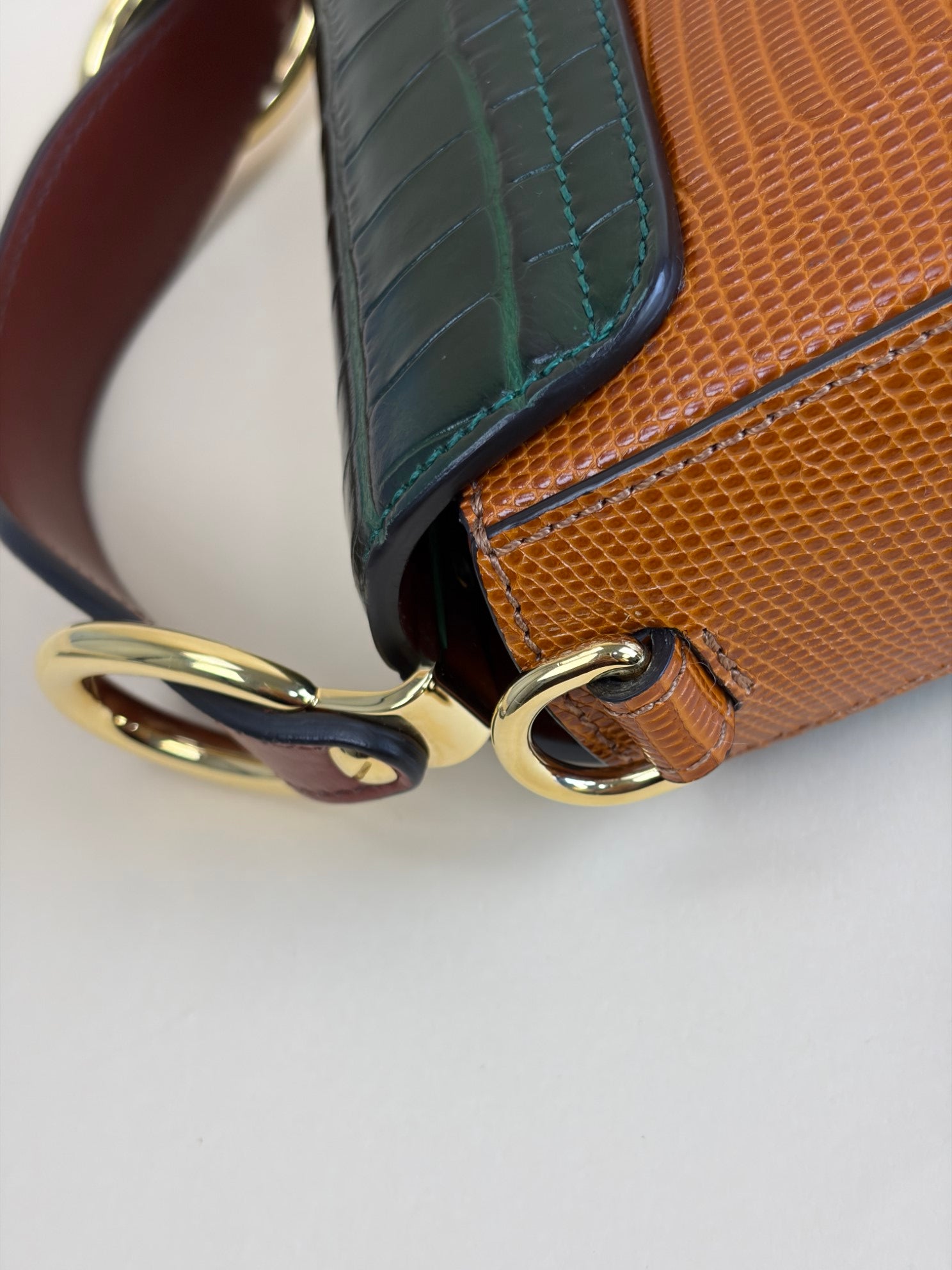 Chloe Bicolor Embossed Mini C Shoulder Bag