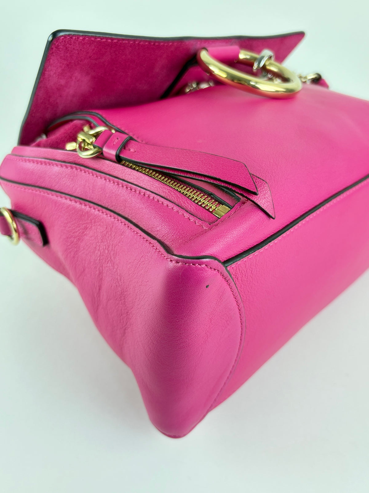 Chloe fushia leather small Faye