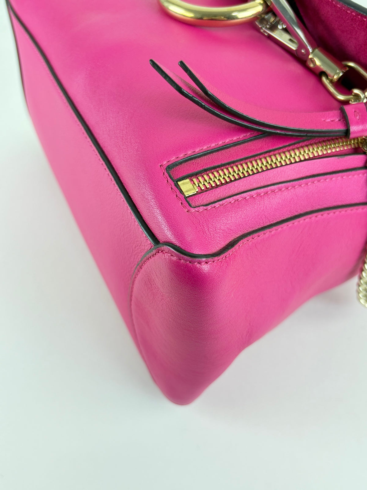 Chloe fushia leather small Faye