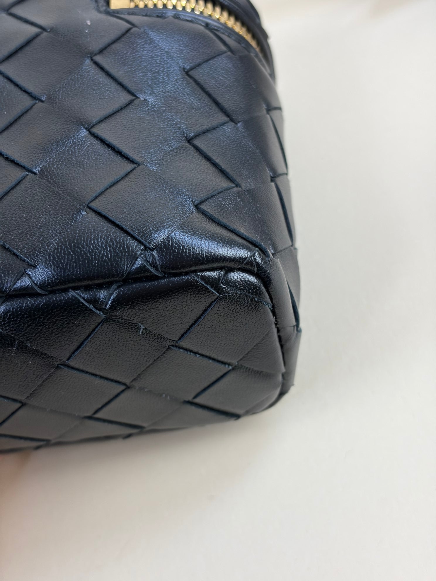 Bottega Veneta Black Intrecciato Bang Bang Vanity Crossbody Bag