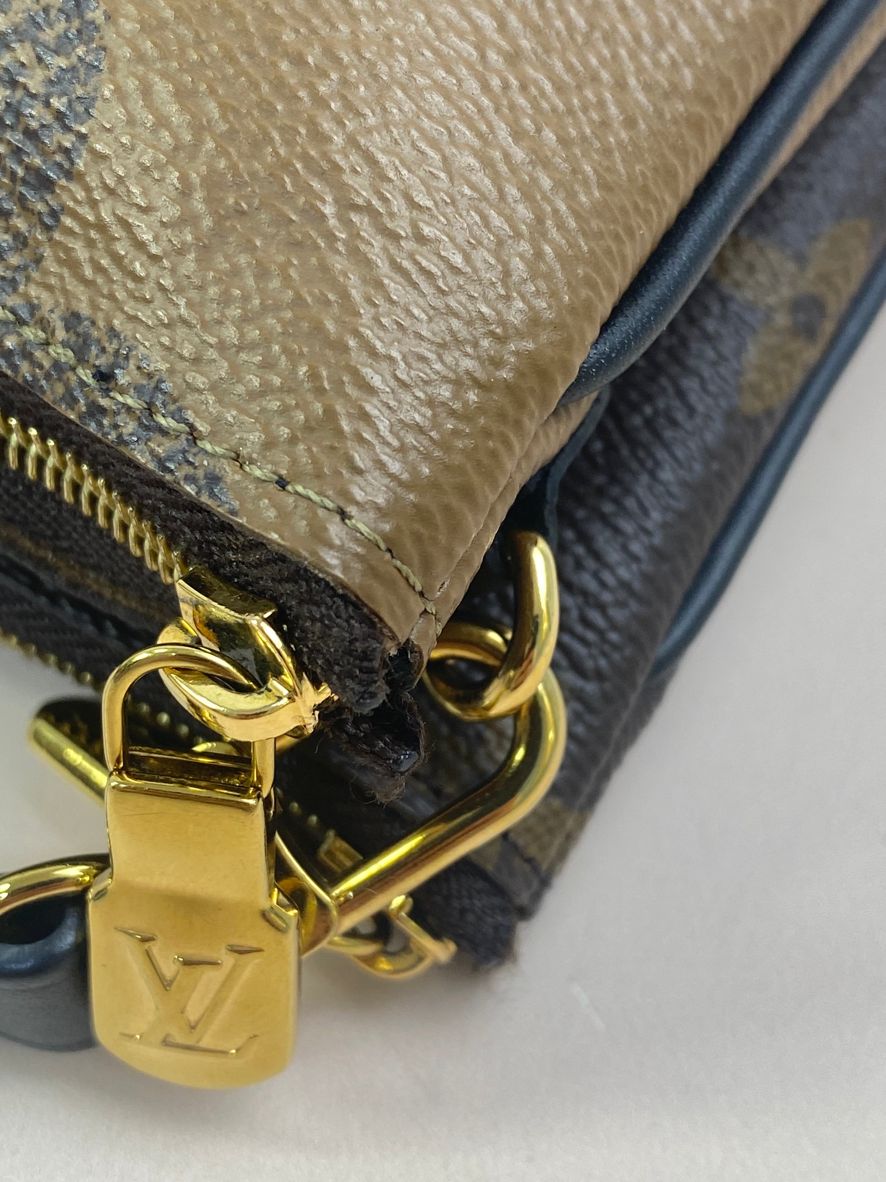 Louis Vuitton Monogram Reverse Double Zip Crossbody Pochette