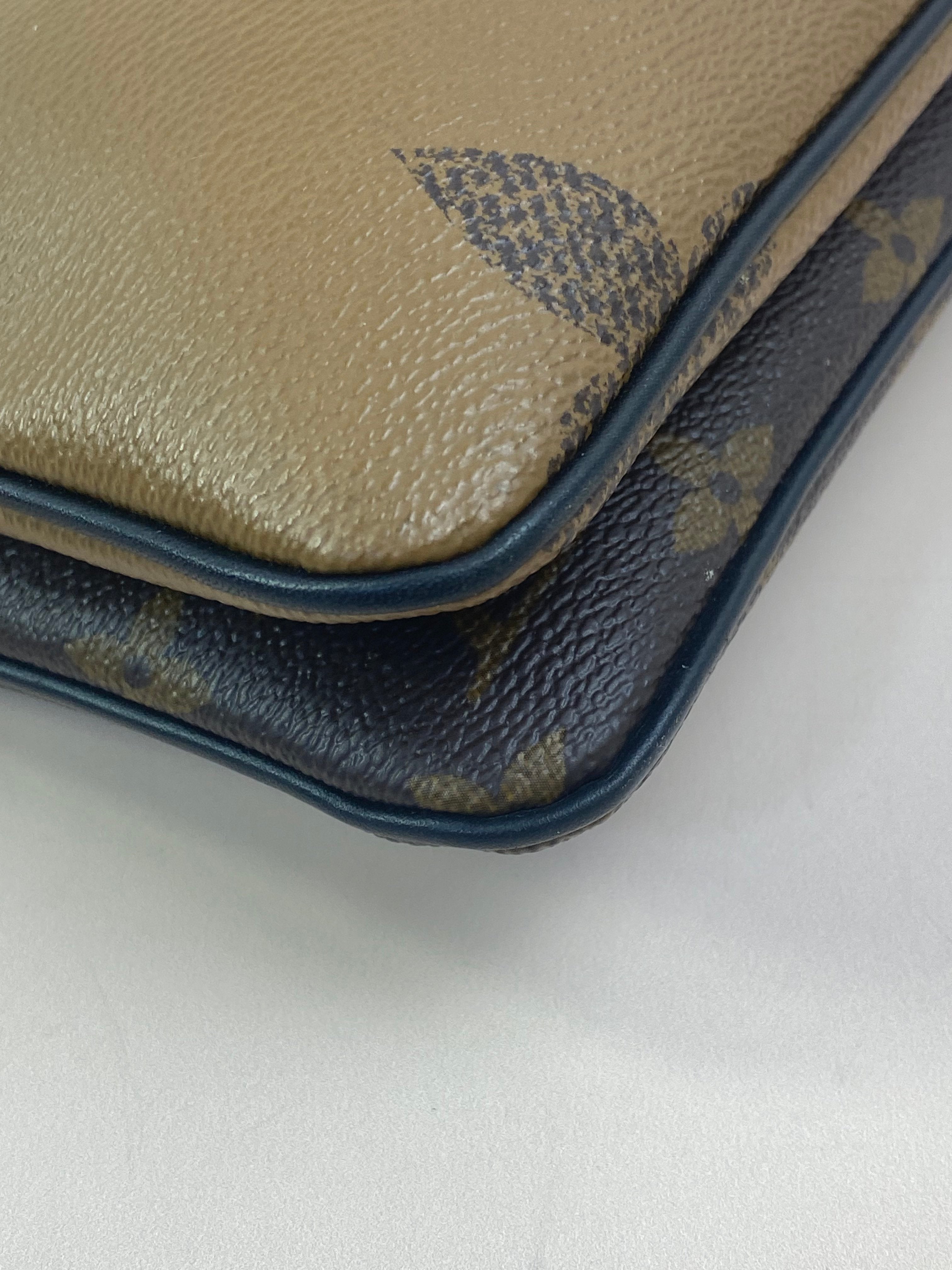 Louis Vuitton Monogram Reverse Double Zip Crossbody Pochette