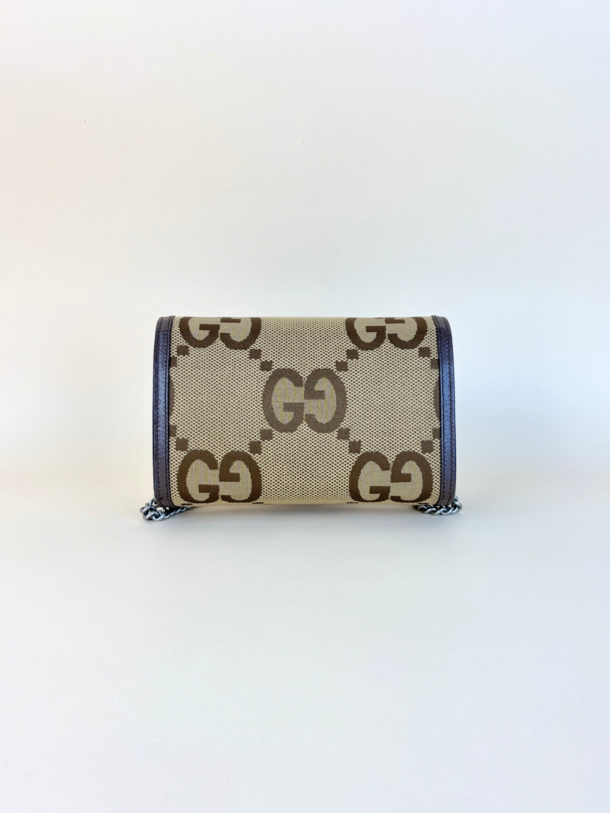 Gucci Tricolor Monogram GG Jumbo Dionysus Mini Chain Wallet