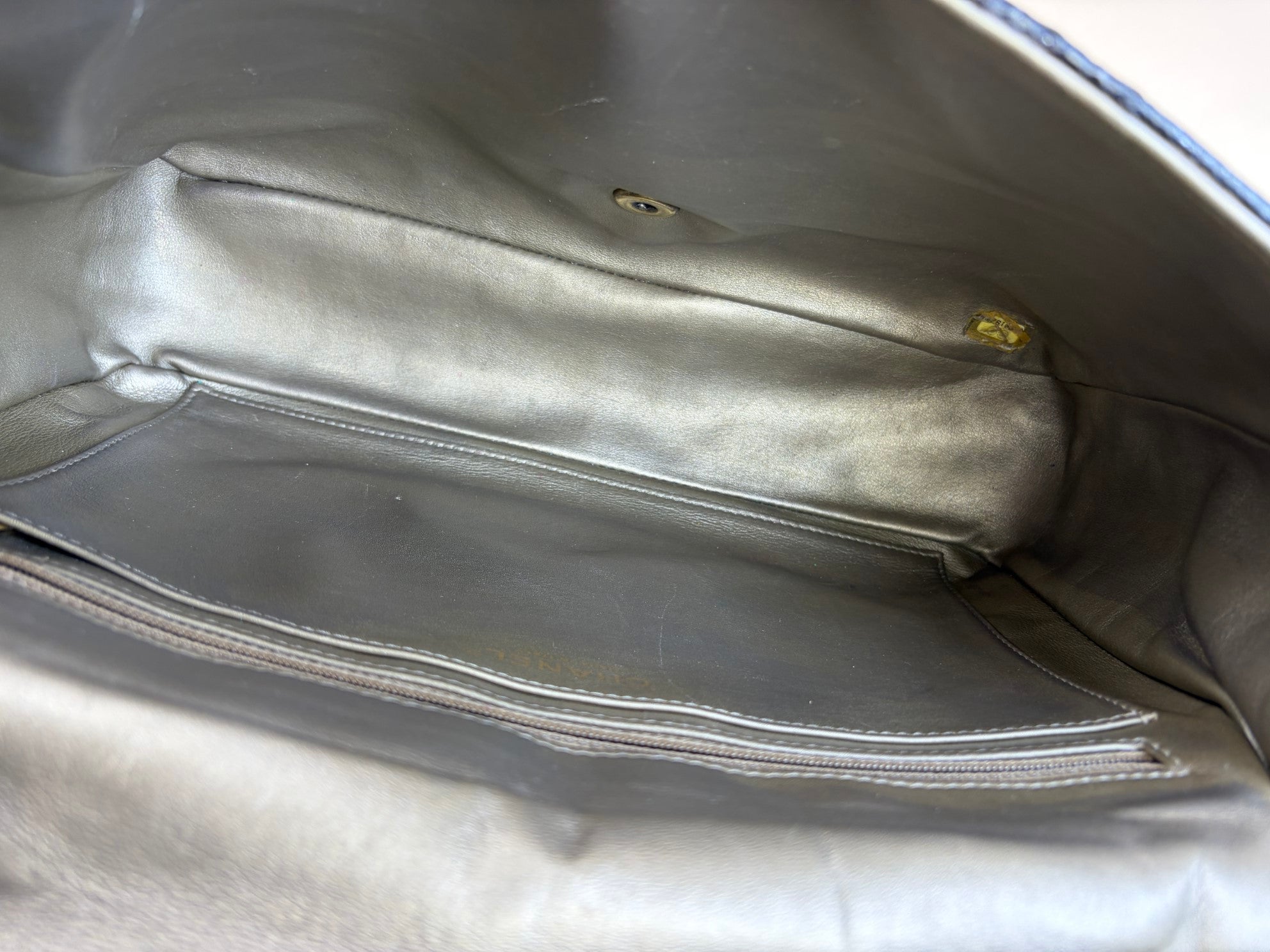 Chanel Black Python Classic Jumbo Shoulder Bag