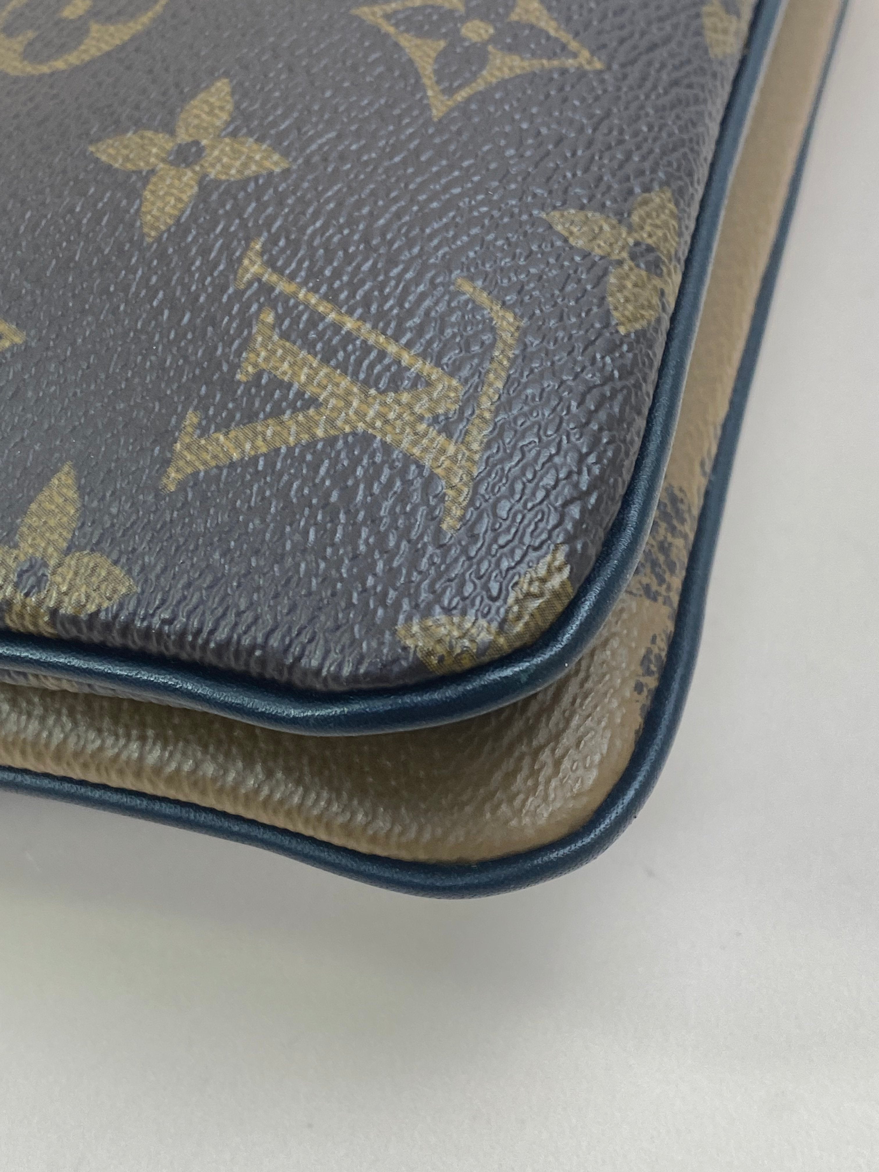 Louis Vuitton Monogram Reverse Double Zip Crossbody Pochette