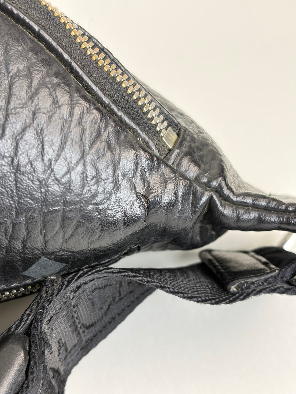 MCM fursten belt bag in visetos black small