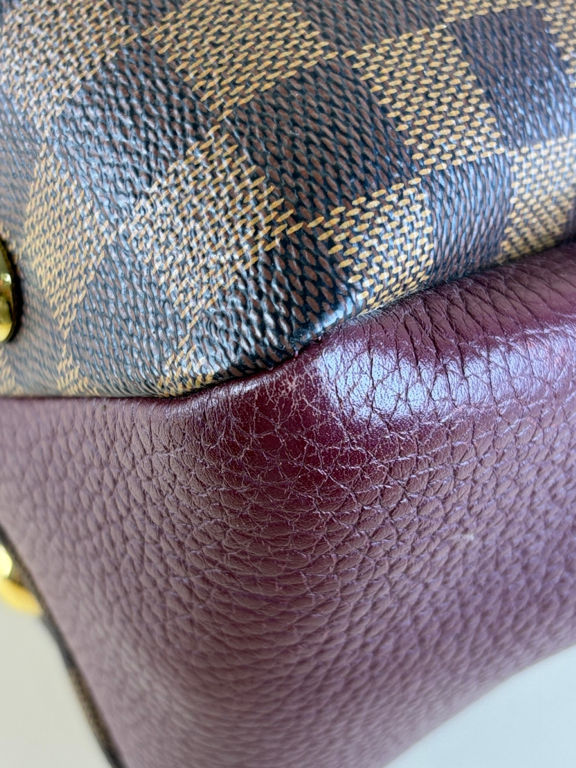 Louis Vuitton Damier Ebene Bordeaux Brittany Tote Bag with Strap