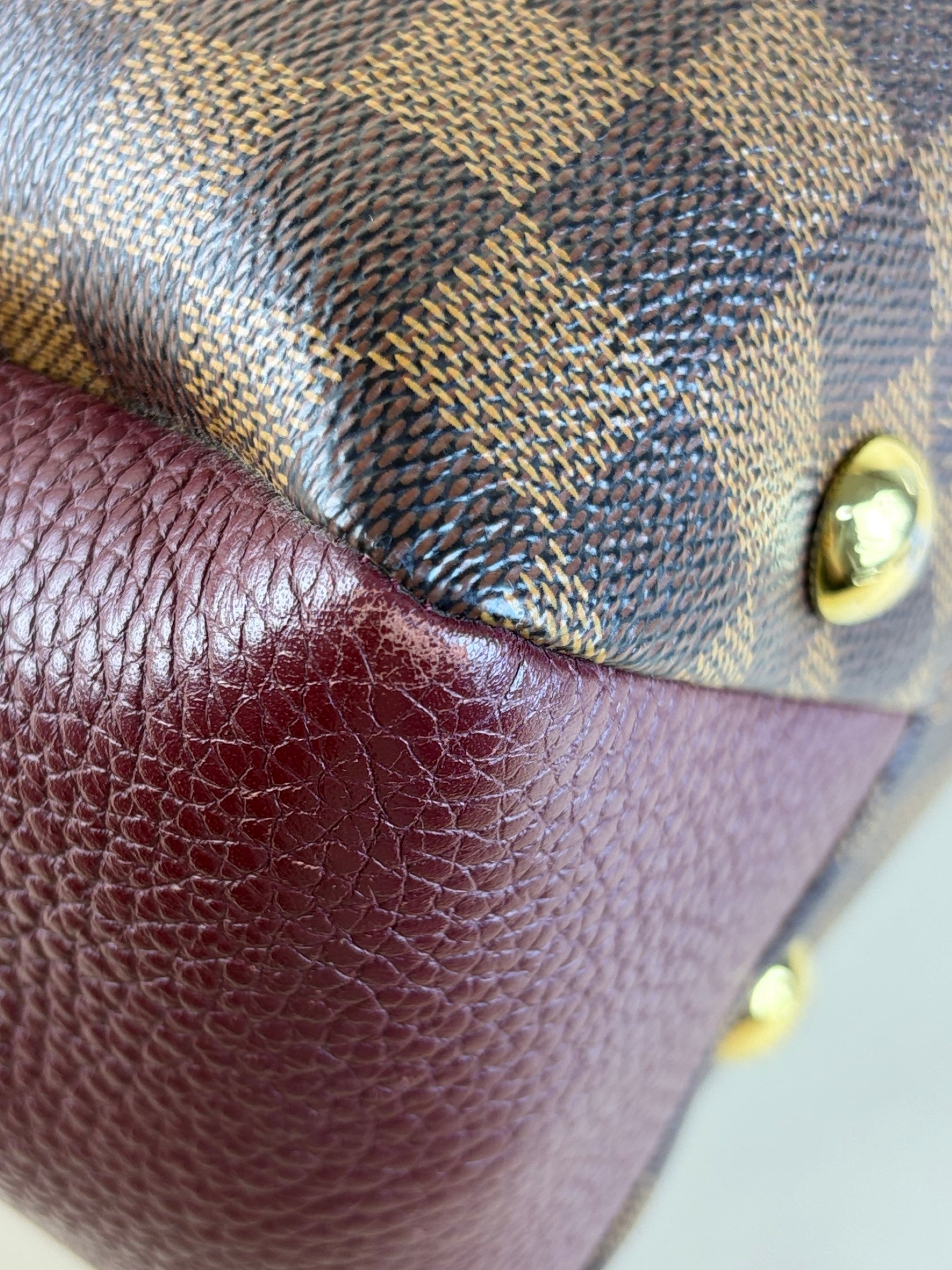 Louis Vuitton Damier Ebene Bordeaux Brittany Tote Bag with Strap