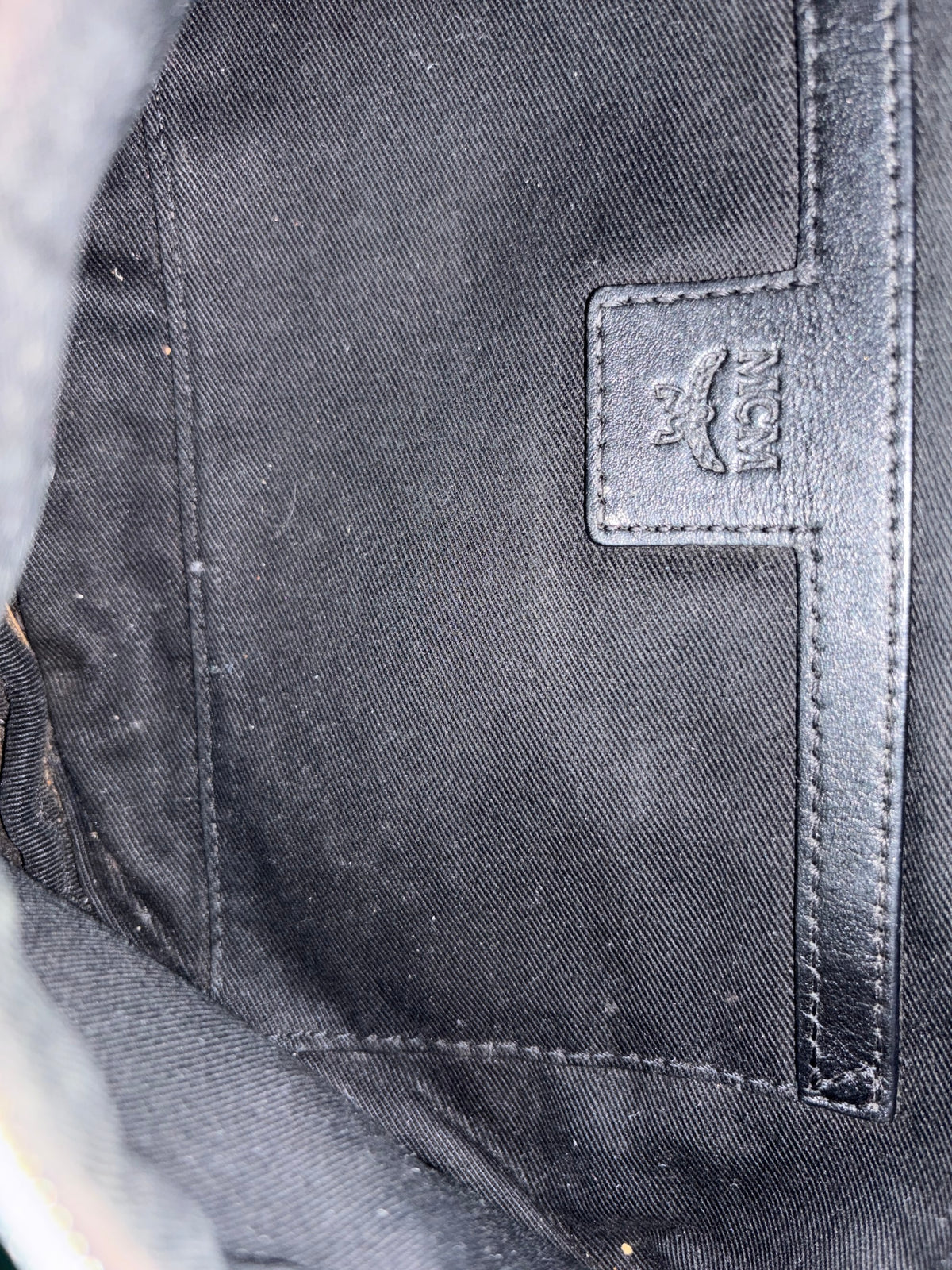 MCM fursten belt bag in visetos black small