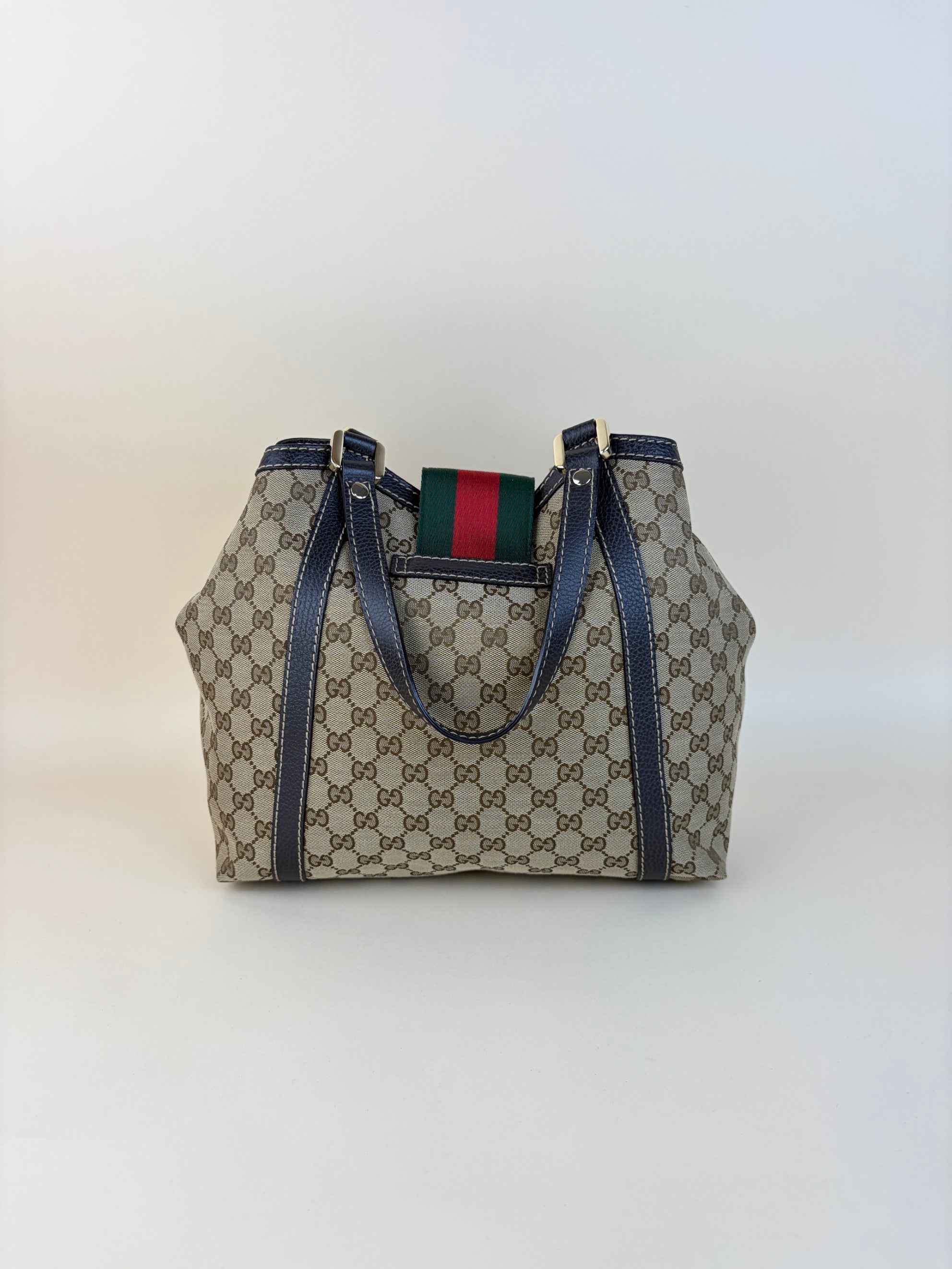 Gucci Tricolor GG Monogram New Ladies Web Tote Bag
