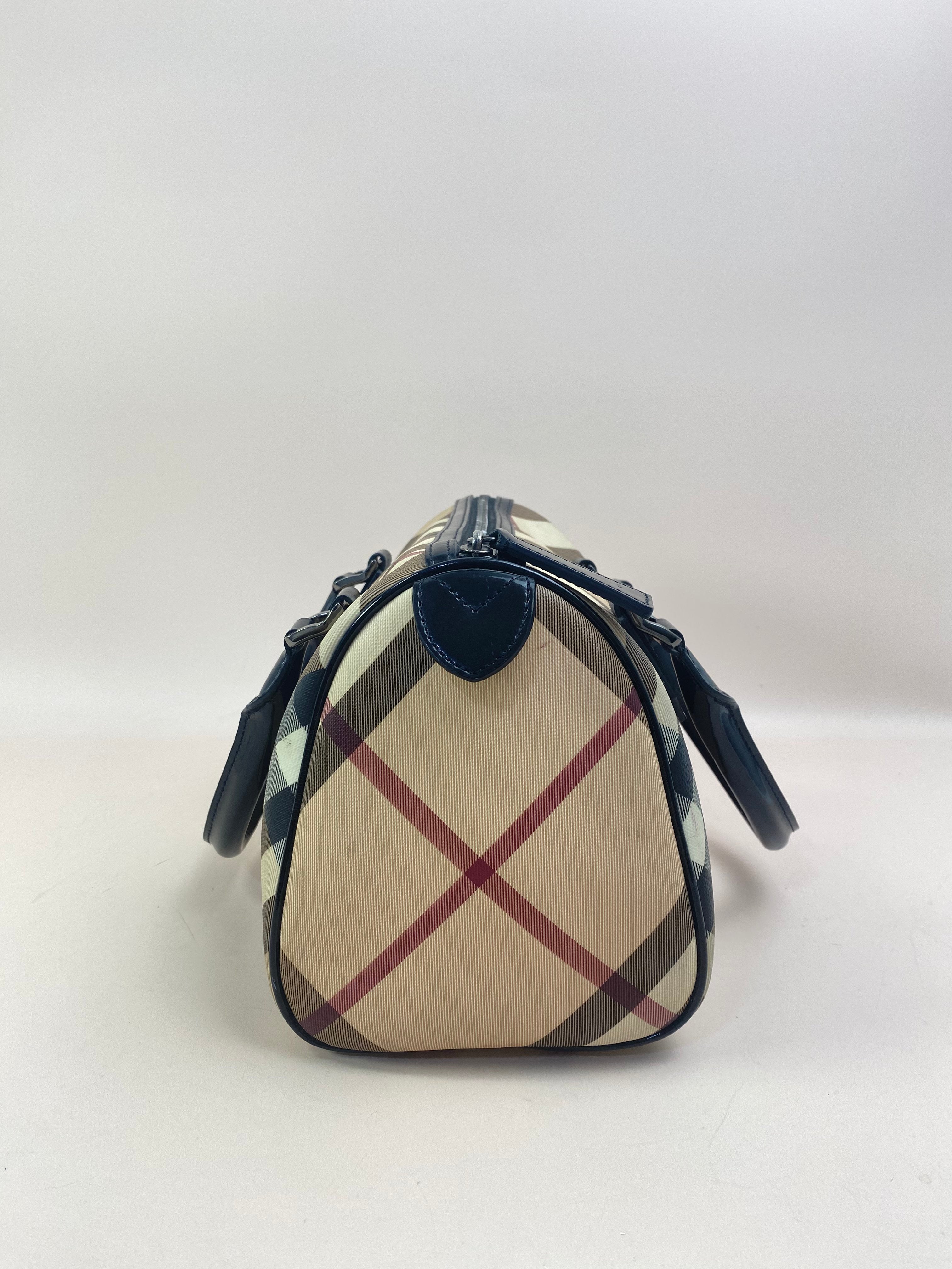 Burberry Bicolor Nova Check Medium Bowling Tote Bag