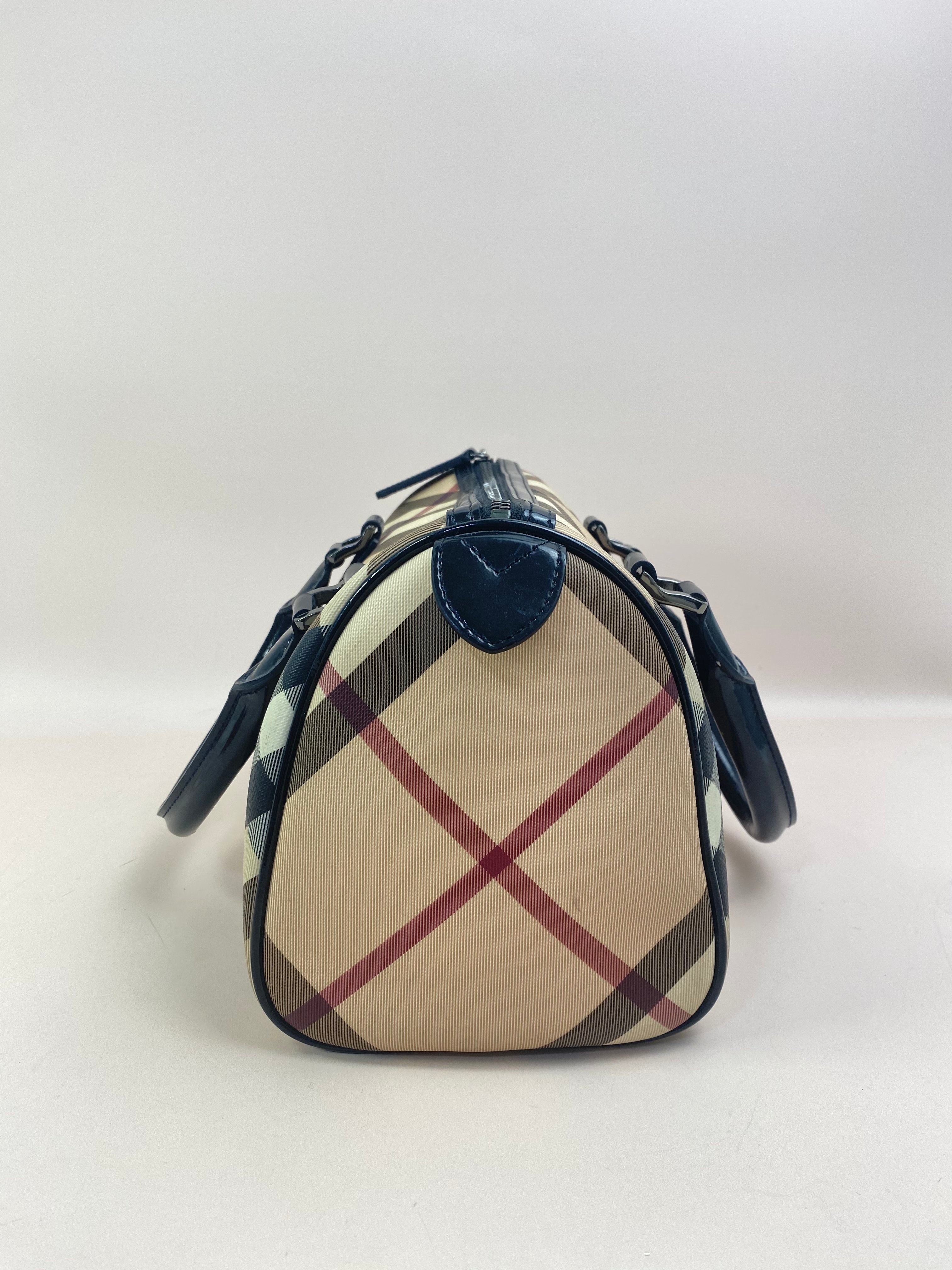 Burberry Bicolor Nova Check Medium Bowling Tote Bag