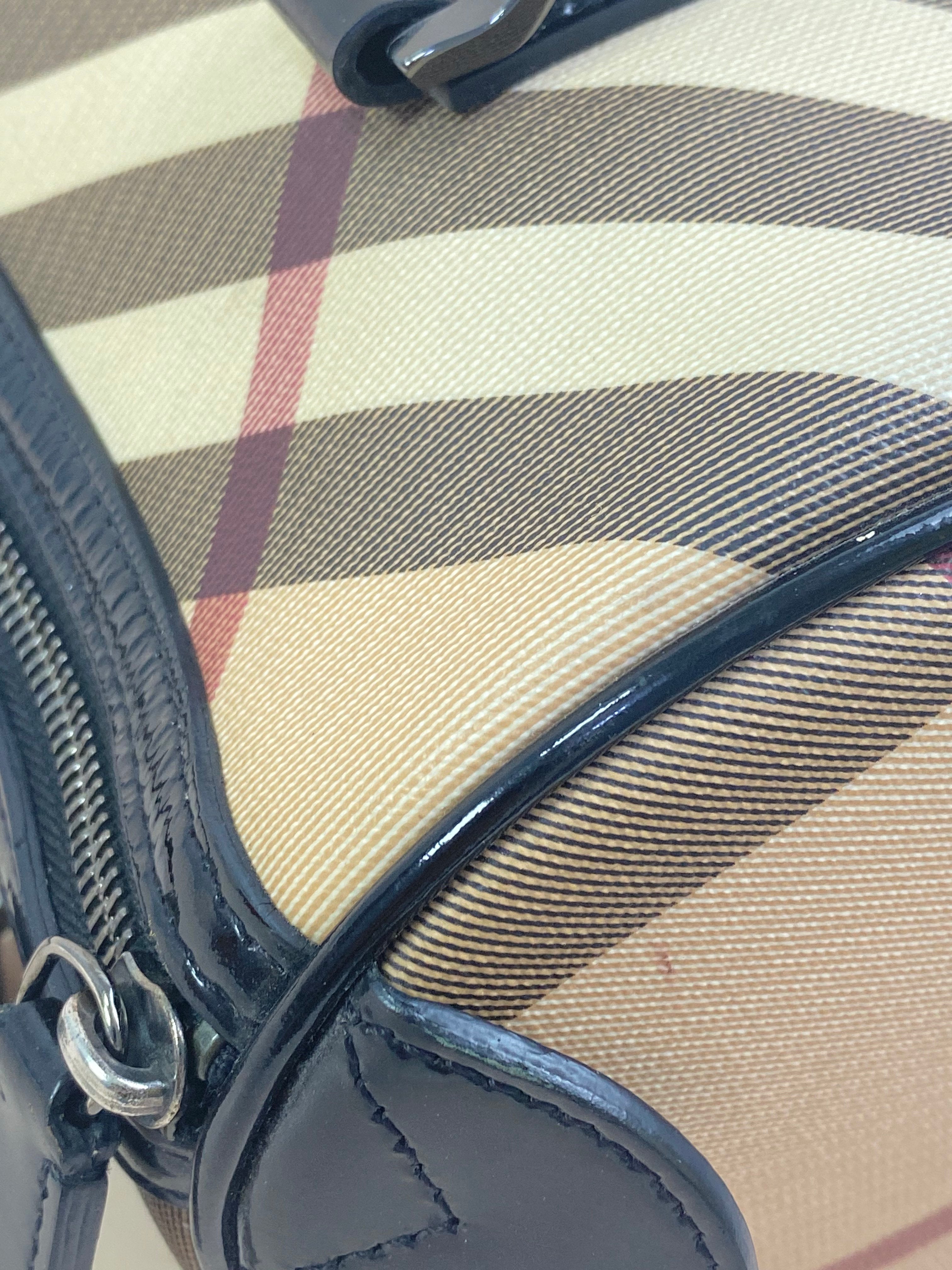 Burberry Bicolor Nova Check Medium Bowling Tote Bag
