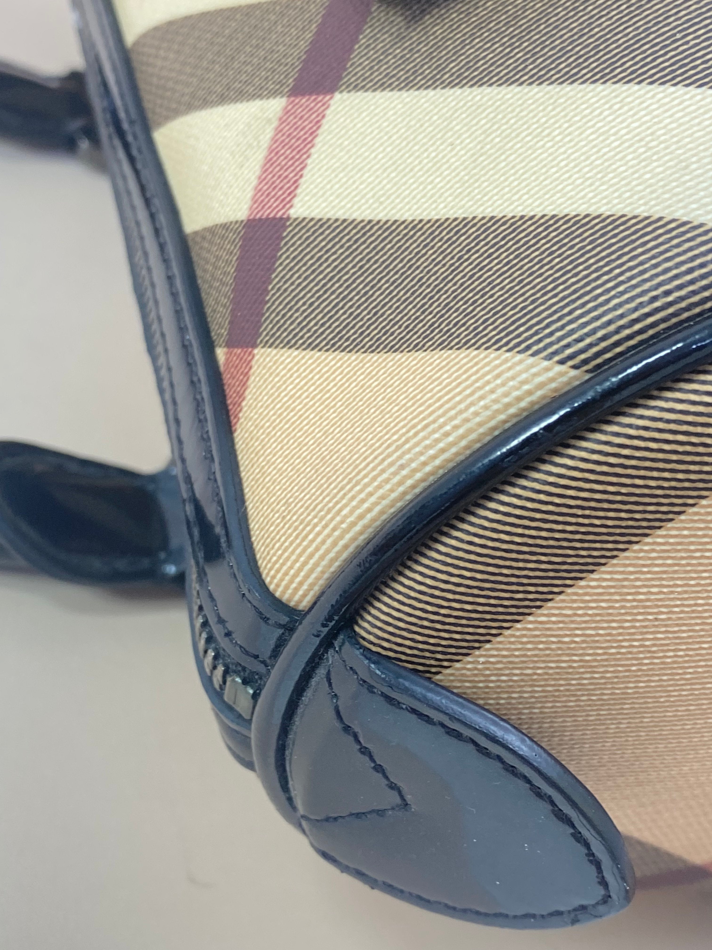 Burberry Bicolor Nova Check Medium Bowling Tote Bag