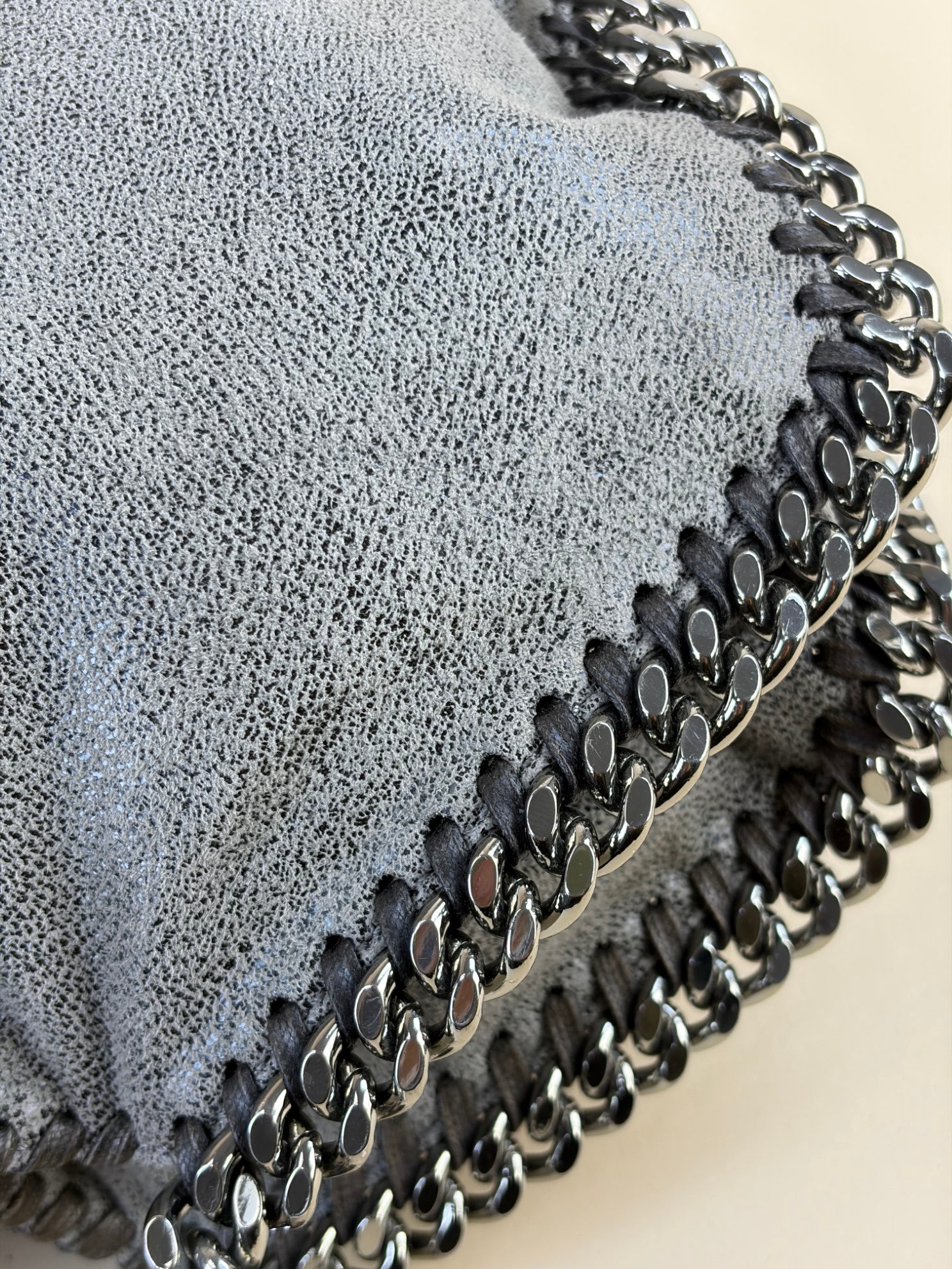 Stella Mccartney Grey Falabella Fold Over Large Tote Bag