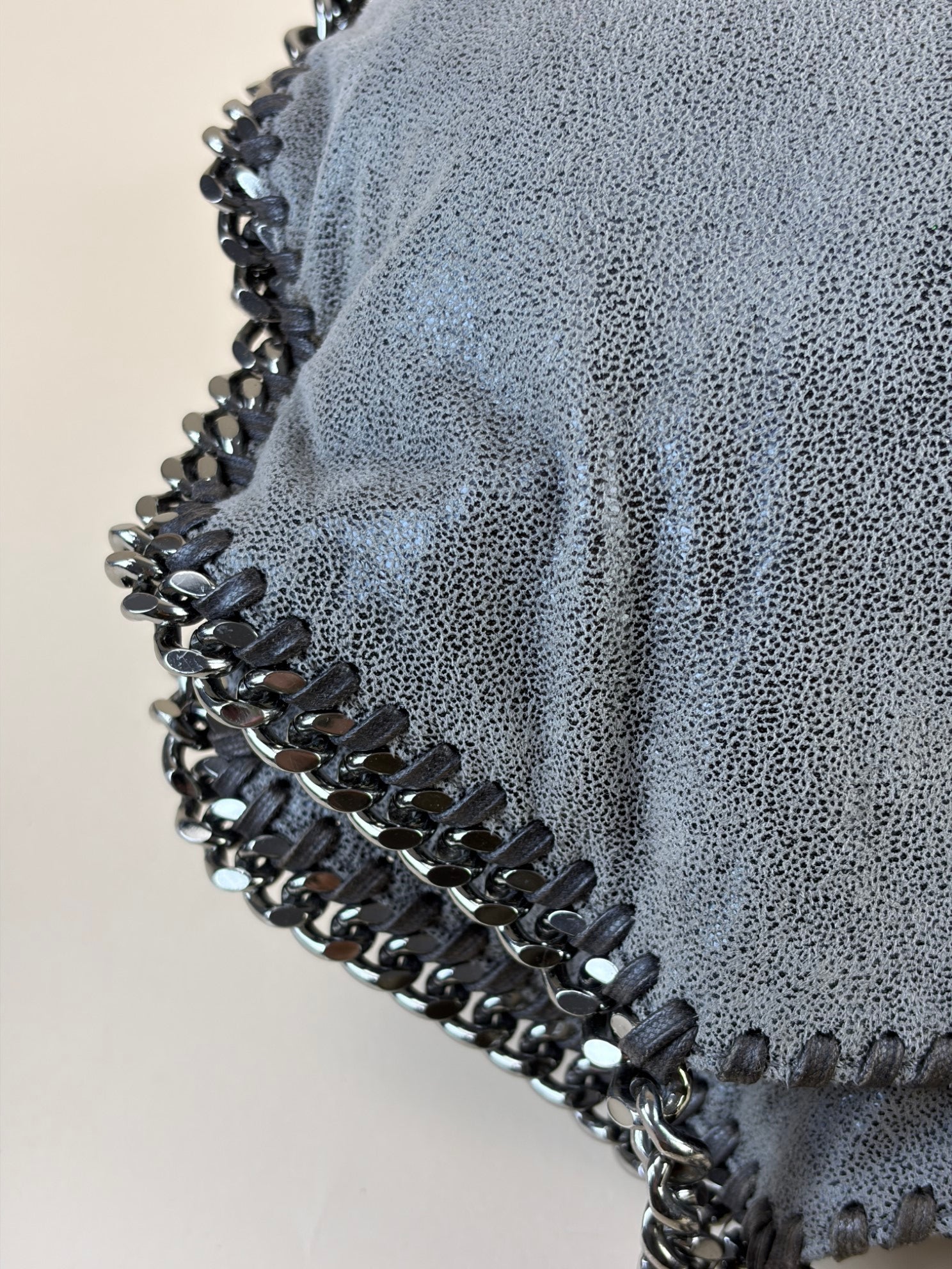 Stella Mccartney Grey Falabella Fold Over Large Tote Bag