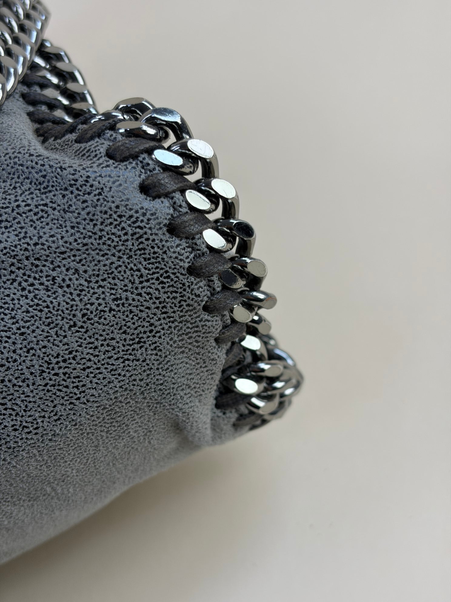 Stella Mccartney Grey Falabella Fold Over Large Tote Bag