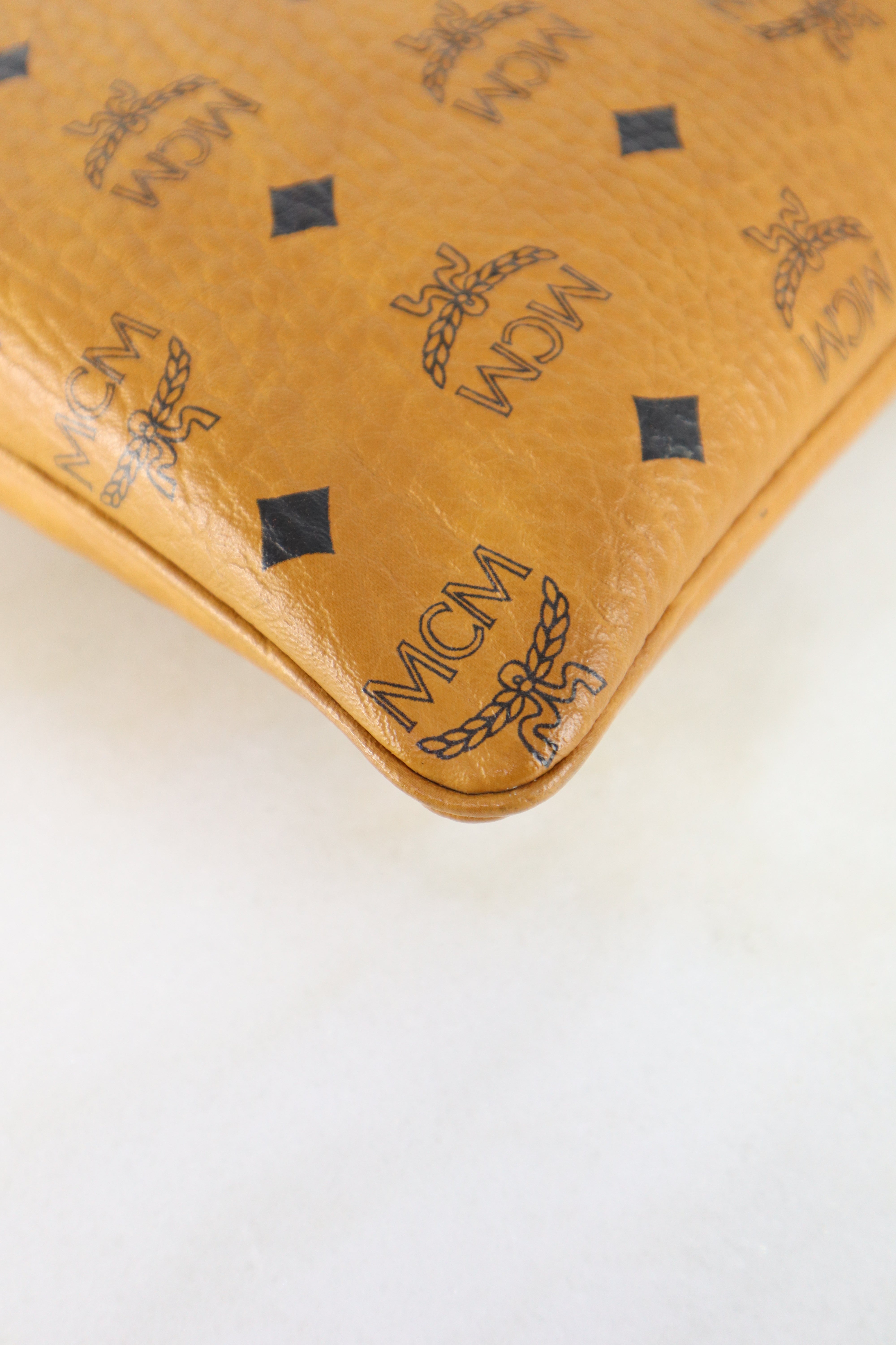 MCM Camel Wristlet Zip Pouch