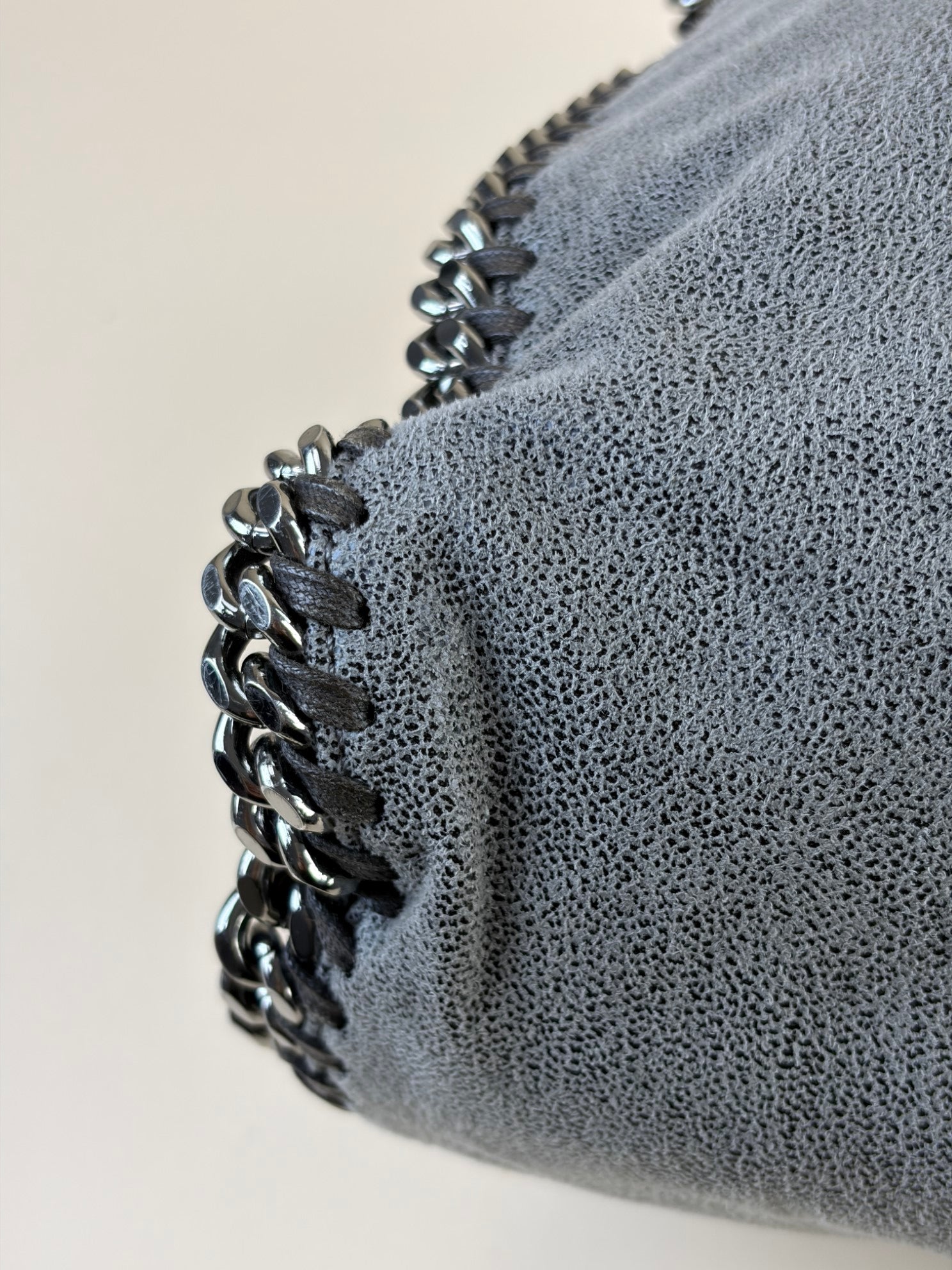 Stella Mccartney Grey Falabella Fold Over Large Tote Bag