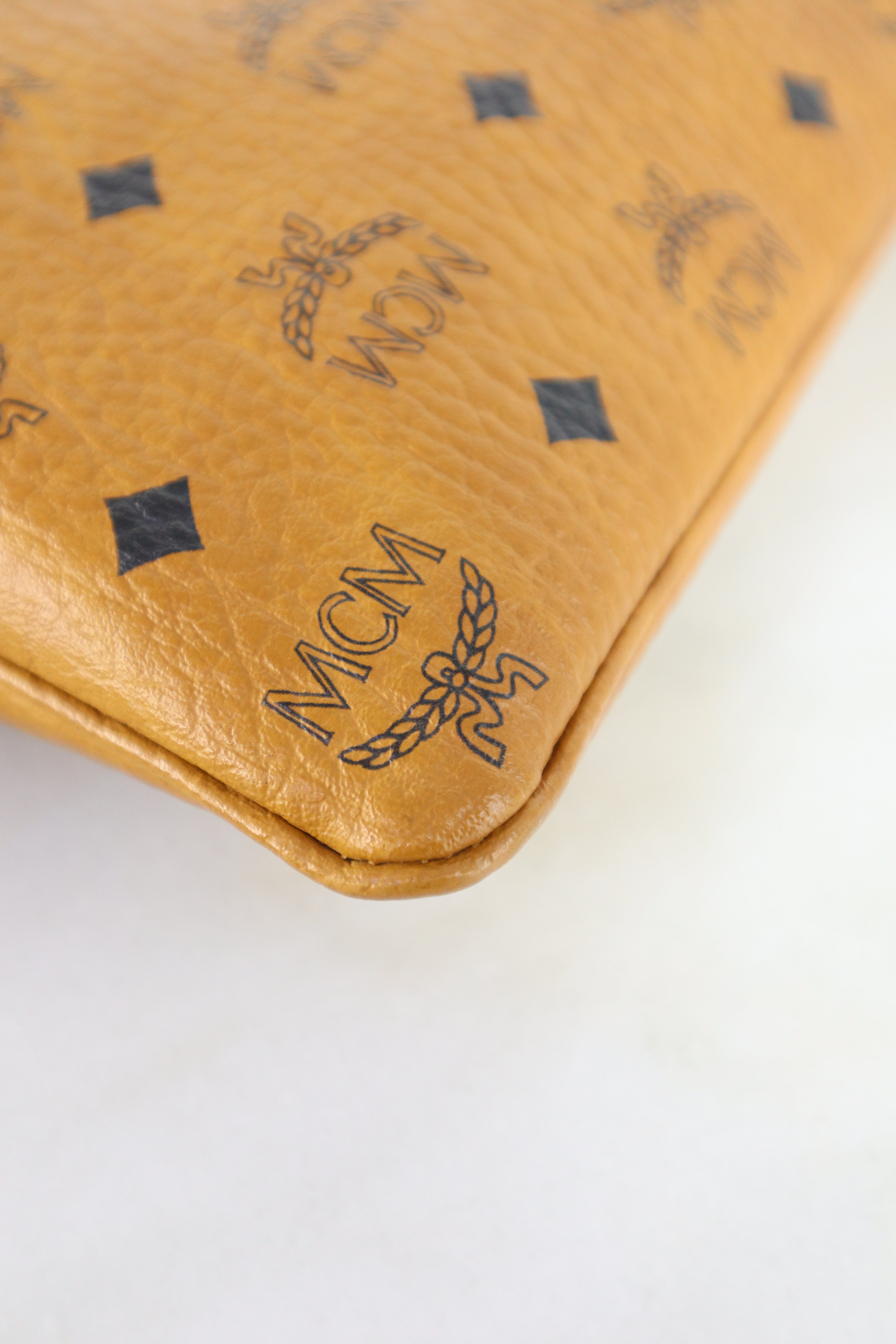 MCM Camel Wristlet Zip Pouch
