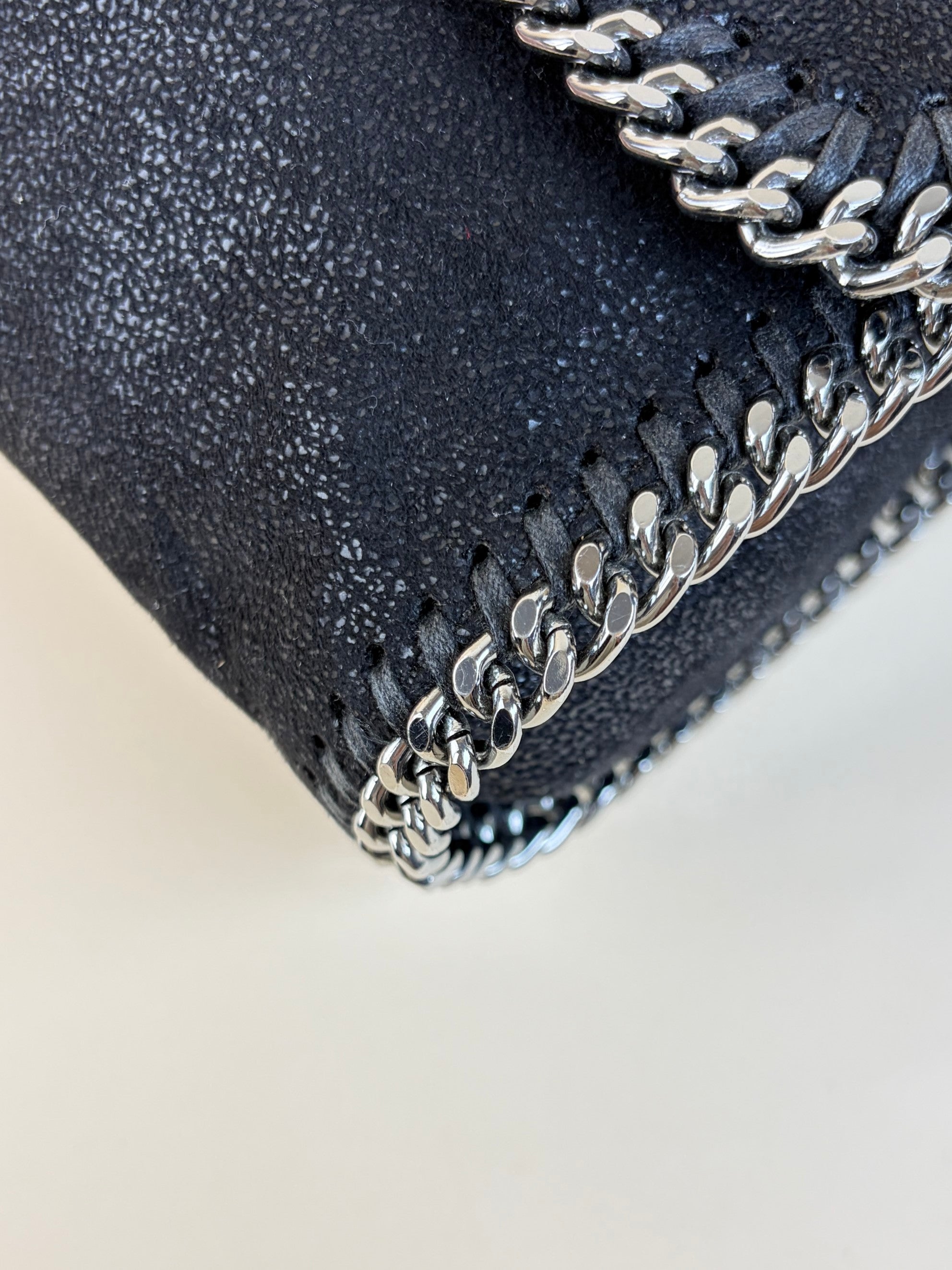 Stella Mccartney Black Shaggy Deer Falabella Flap Crossbody Bag