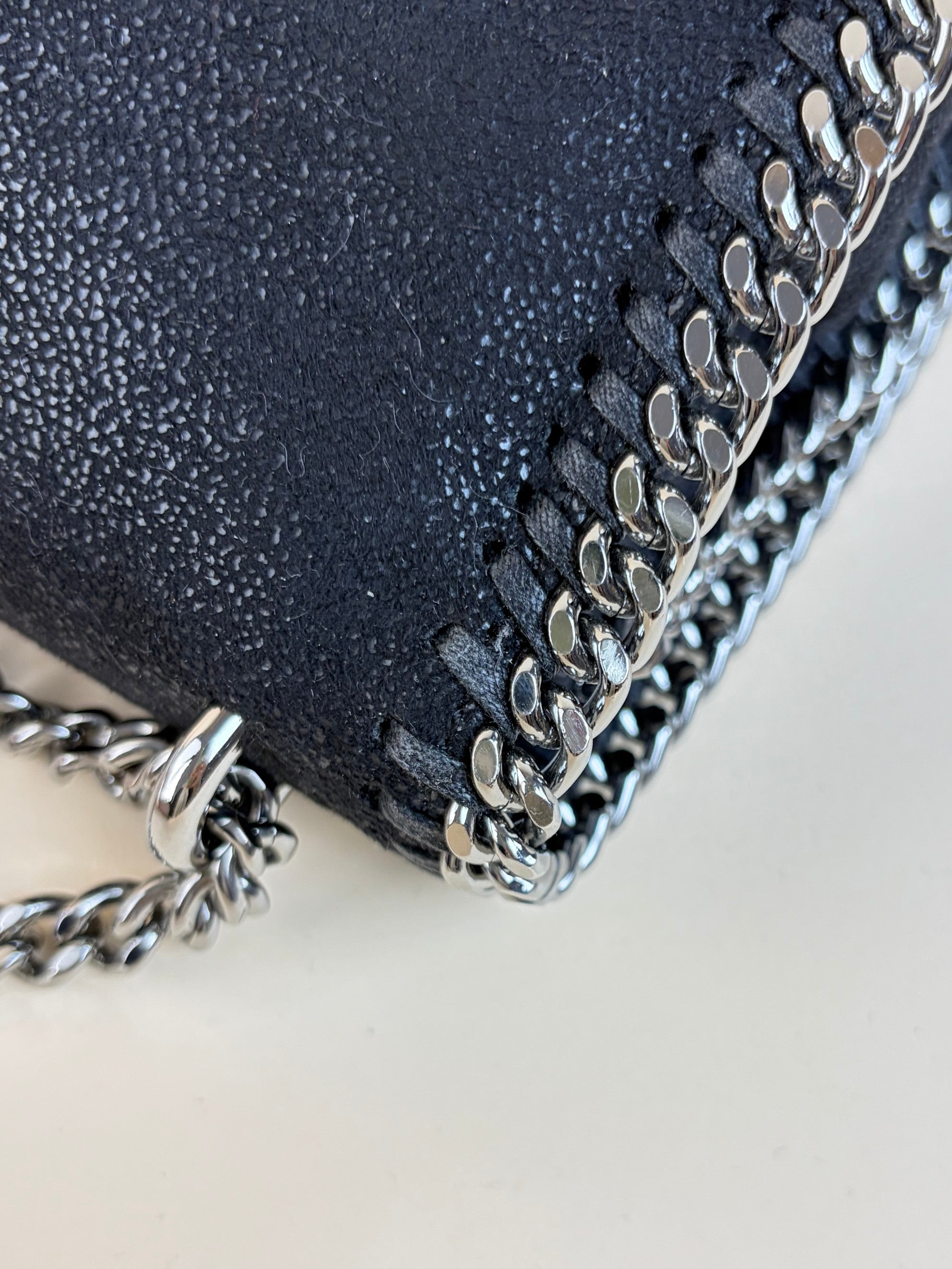 Stella Mccartney Black Shaggy Deer Falabella Flap Crossbody Bag