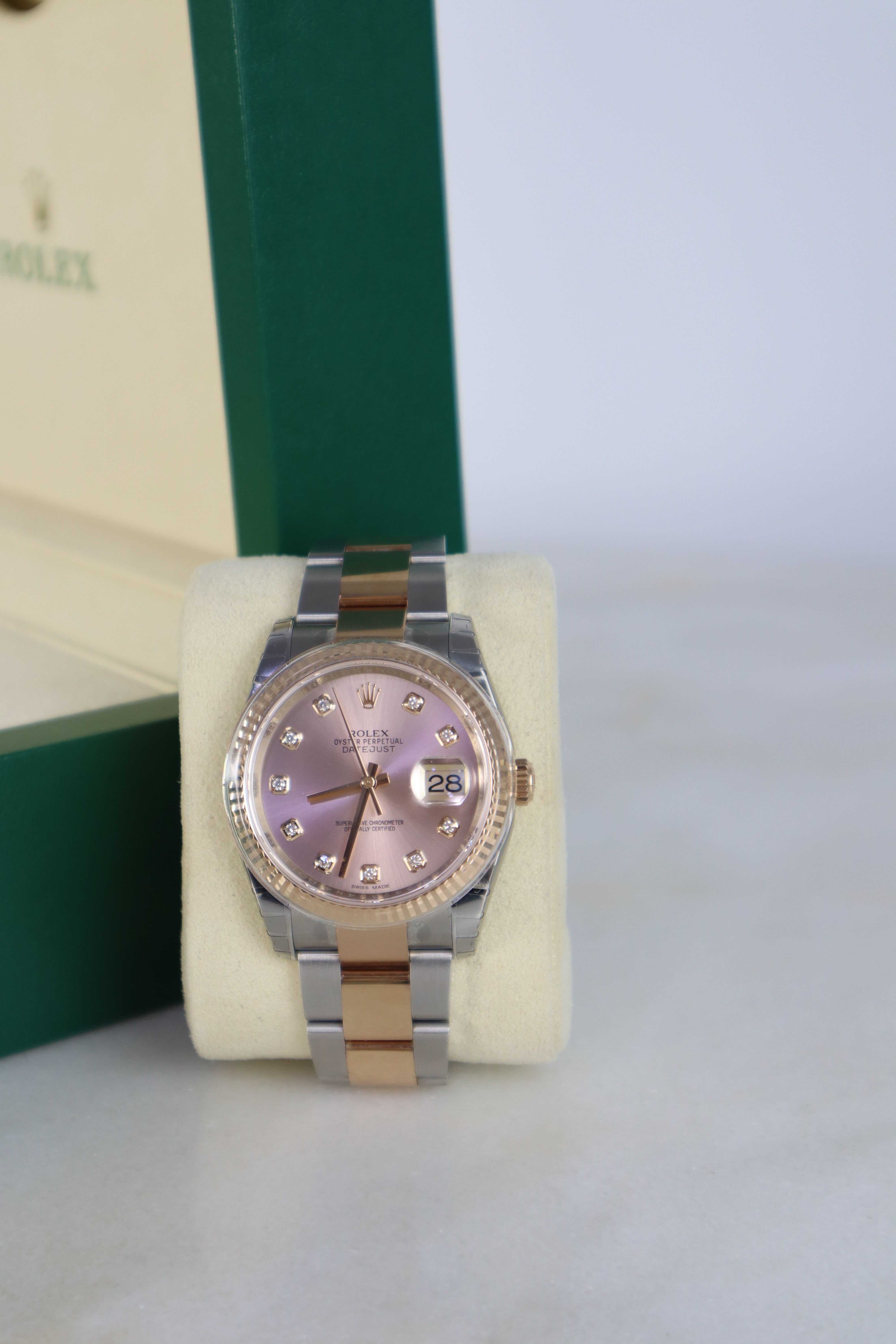 Rolex datejust 36mm diamond steel & rose gold Watch
