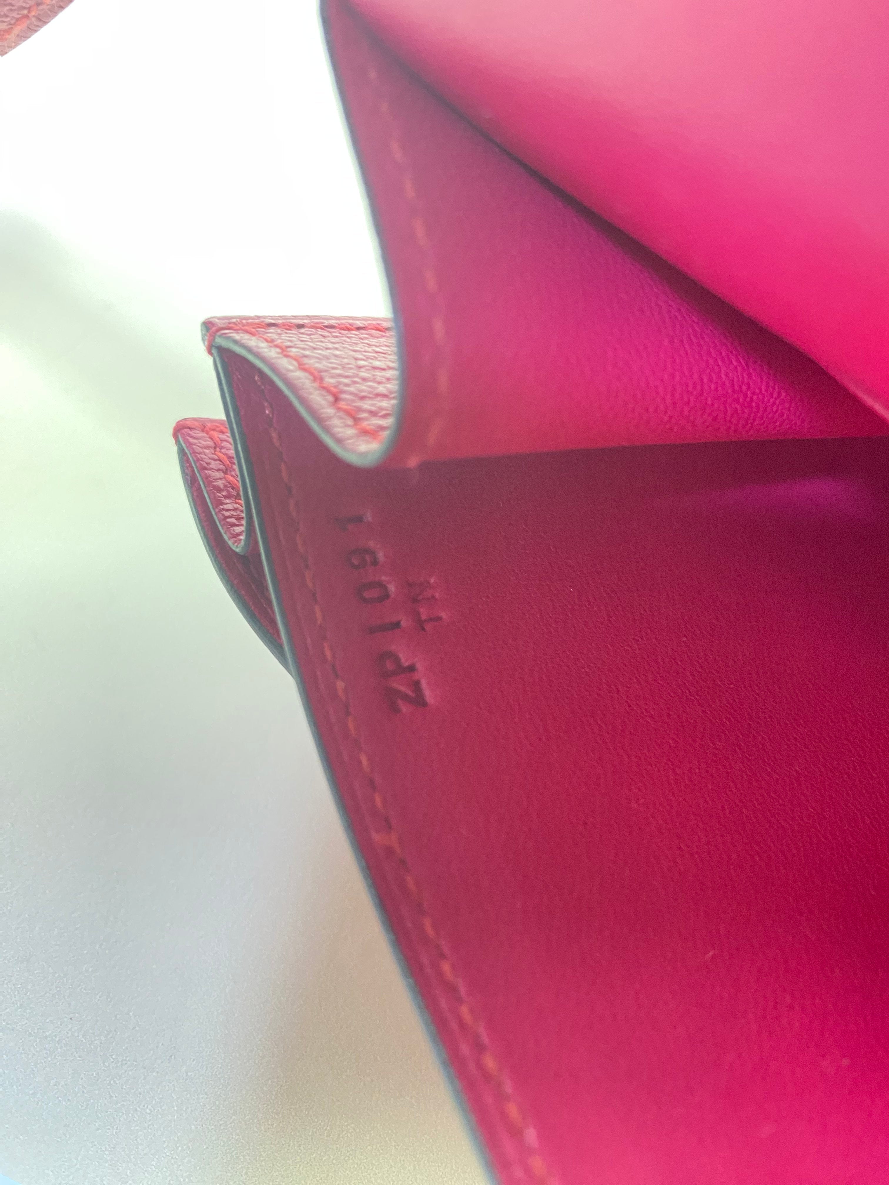 Hermes Framboise Chevre Constance Shoulder Bag