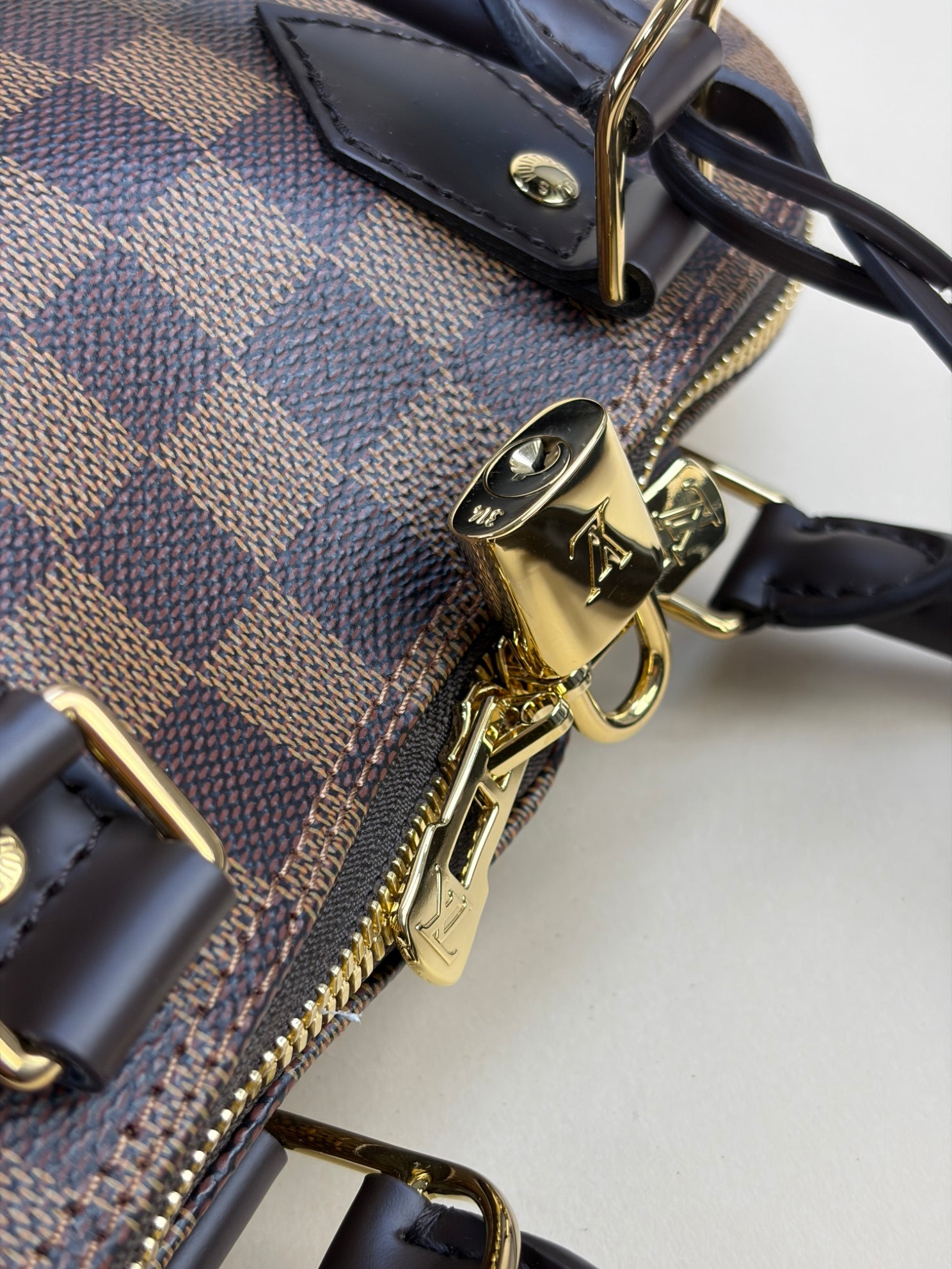 Louis Vuitton Damier Ebene Alma PM Tote Bag