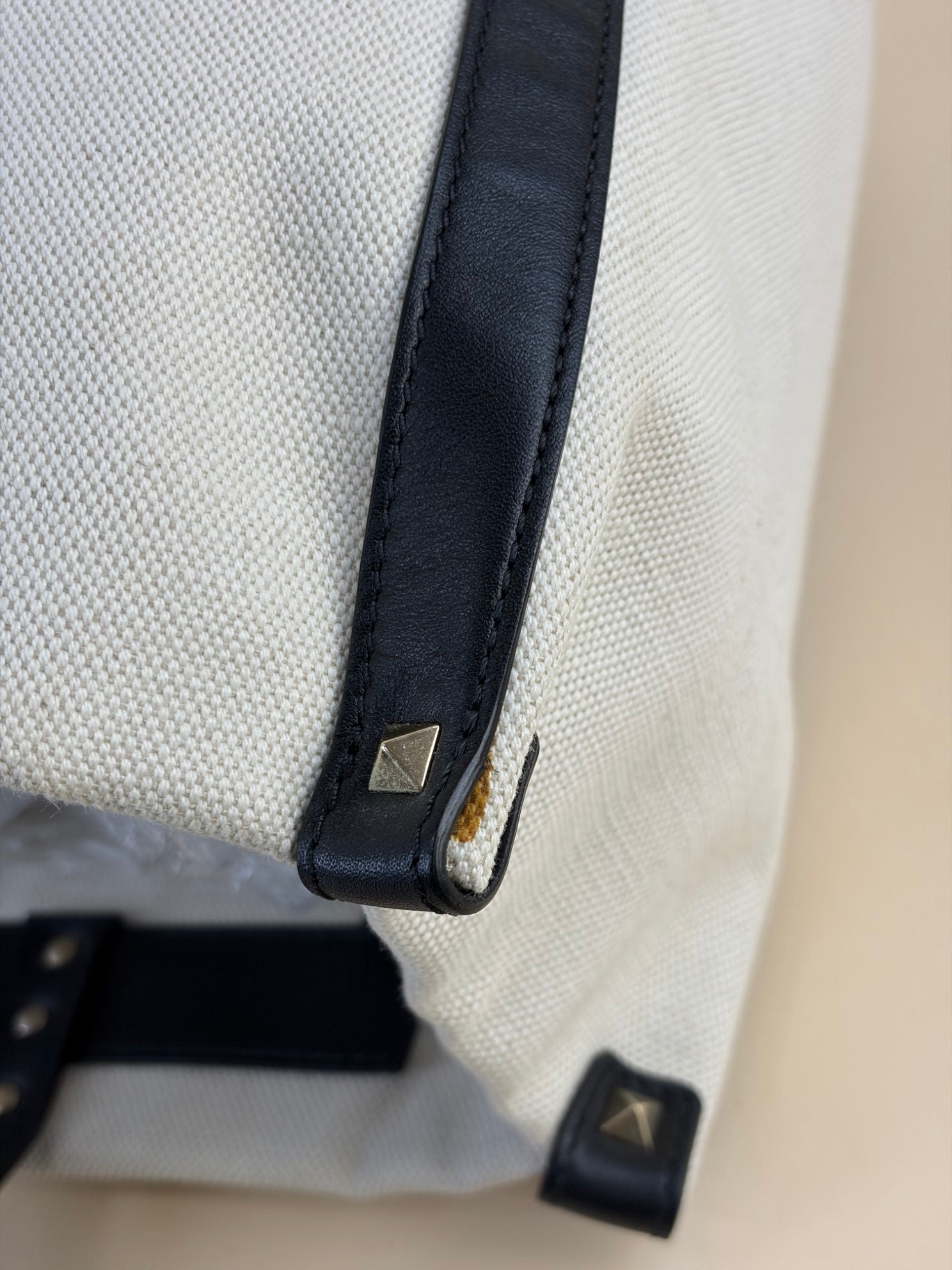 Valentino Bicolor VLTN Print Rockstud Tote Bag