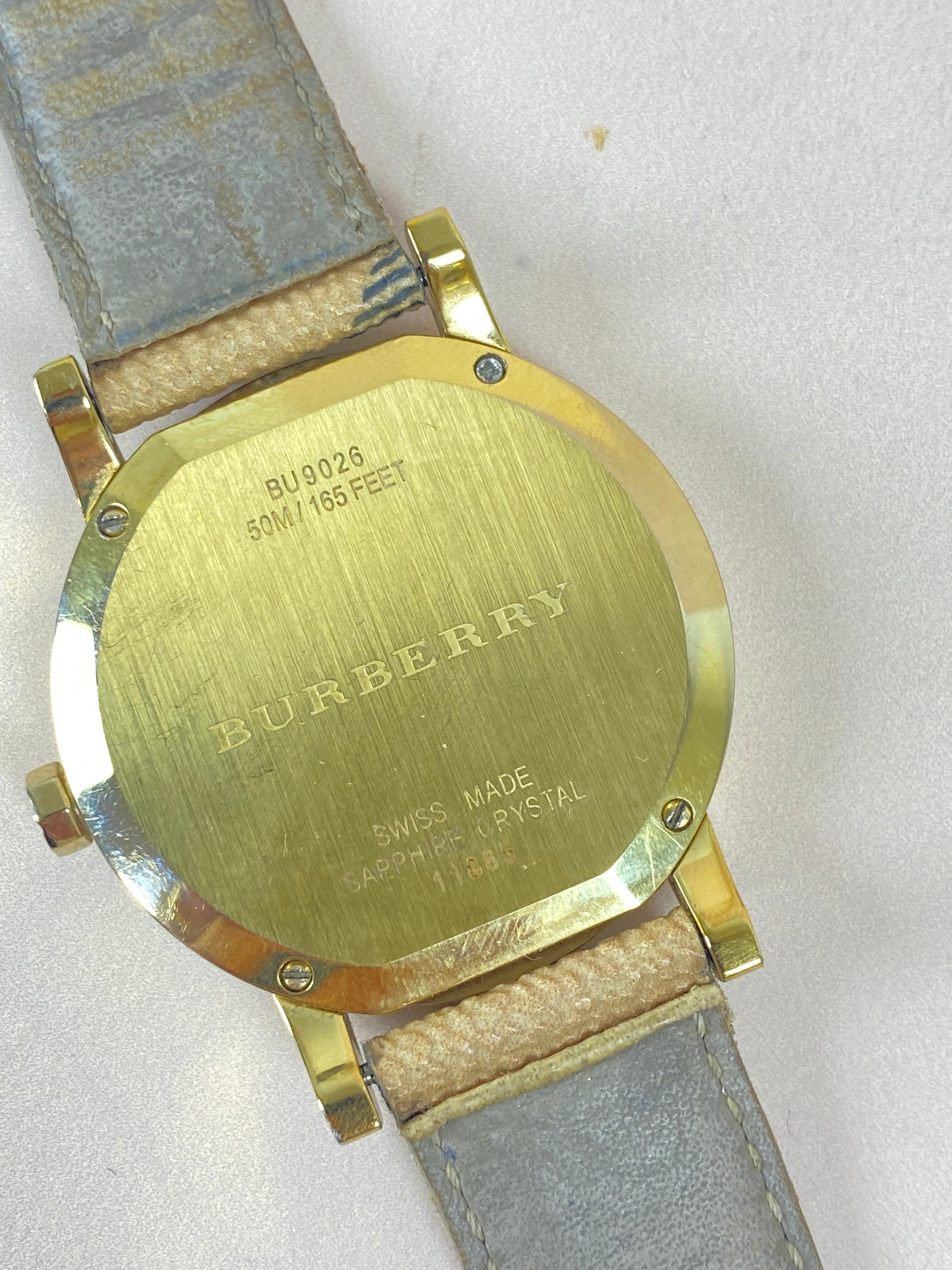 Burberry Gold House Check 38mm Watch (Unisex)