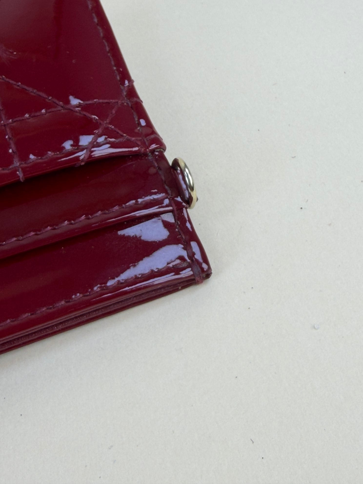 Christian Dior Red Lady Dior Freesia Card Holder