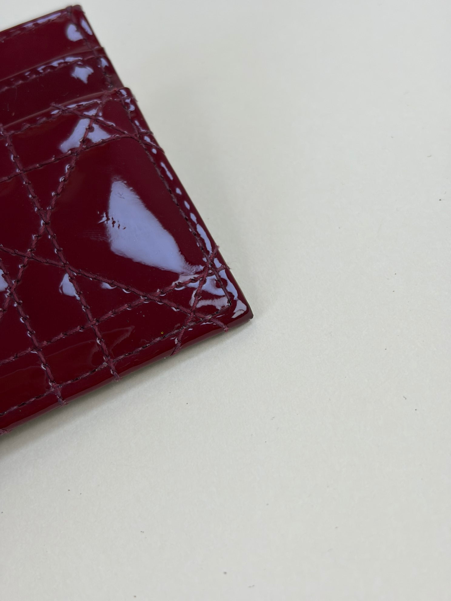 Christian Dior Red Lady Dior Freesia Card Holder