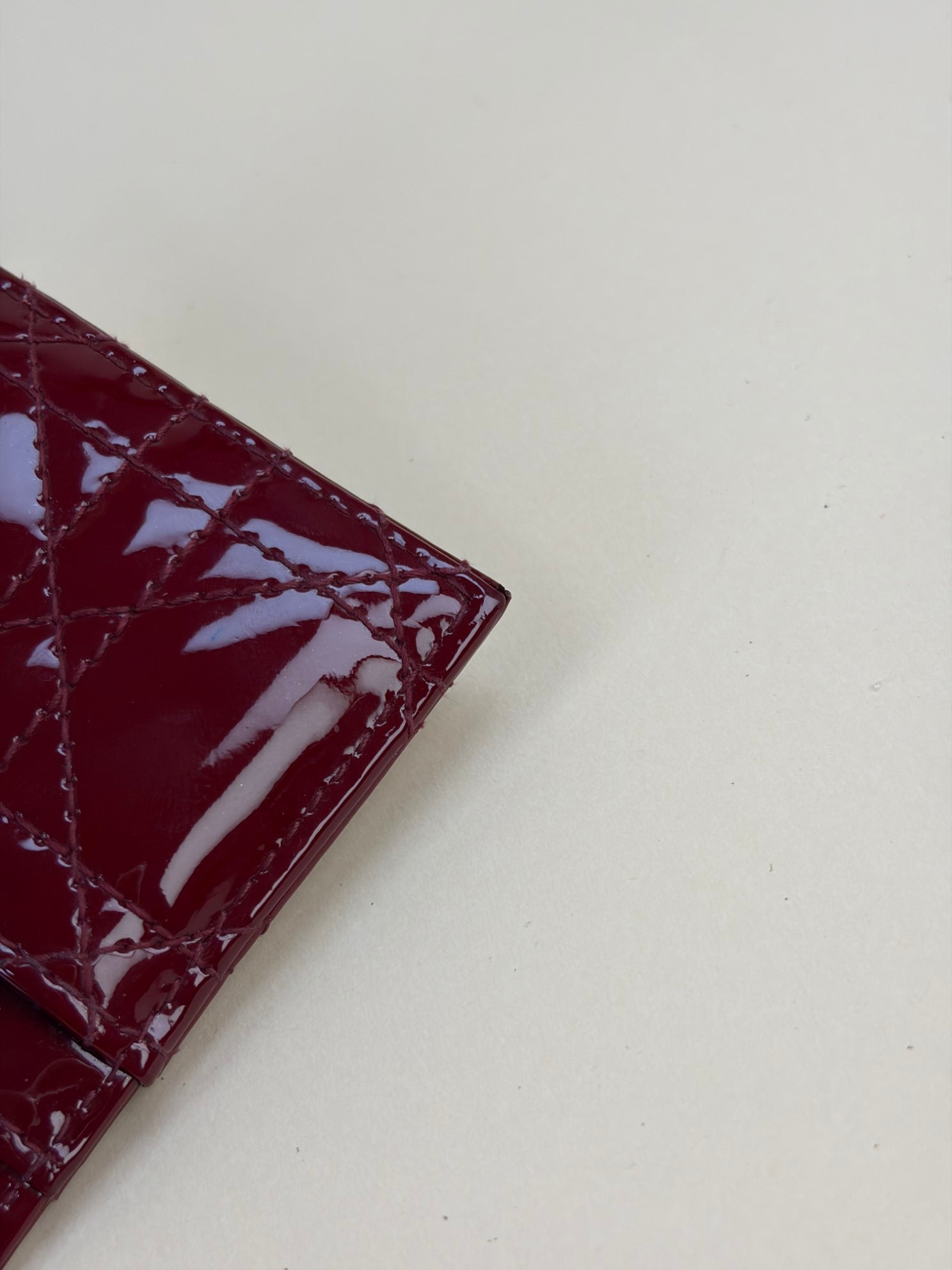 Christian Dior Red Lady Dior Freesia Card Holder