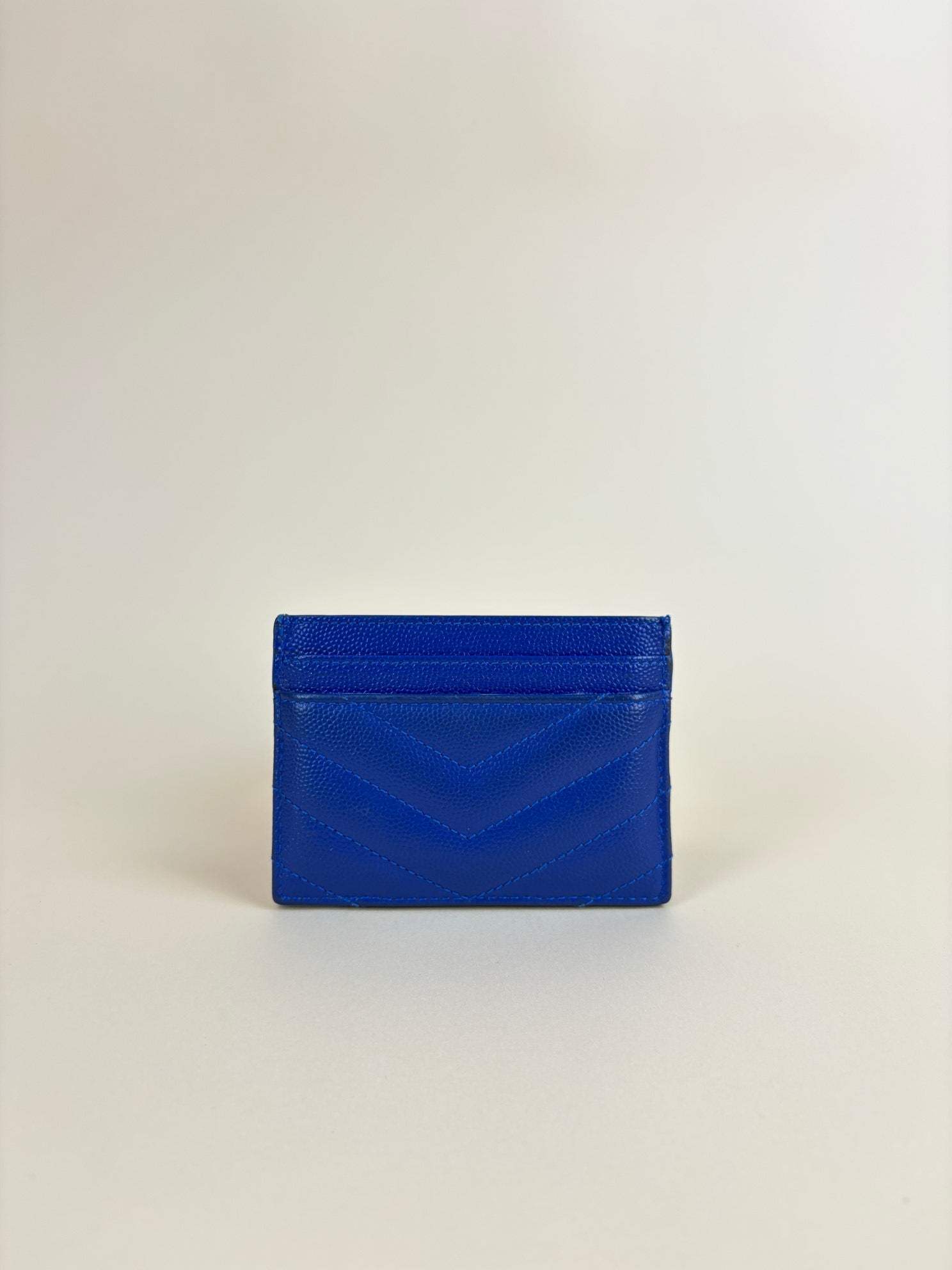 YSL Blue Cassandre Matelasse Card Holder
