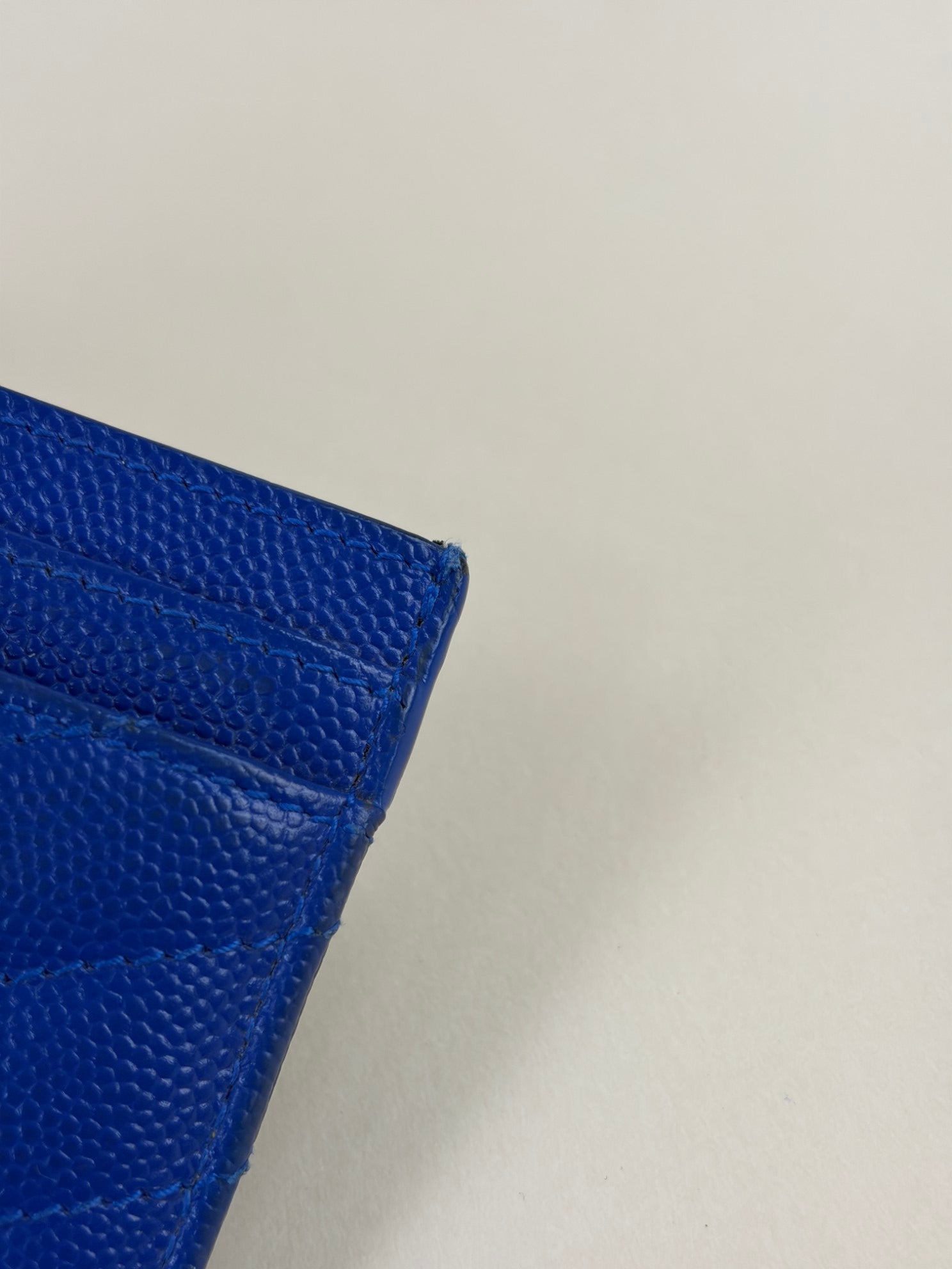 YSL Blue Cassandre Matelasse Card Holder