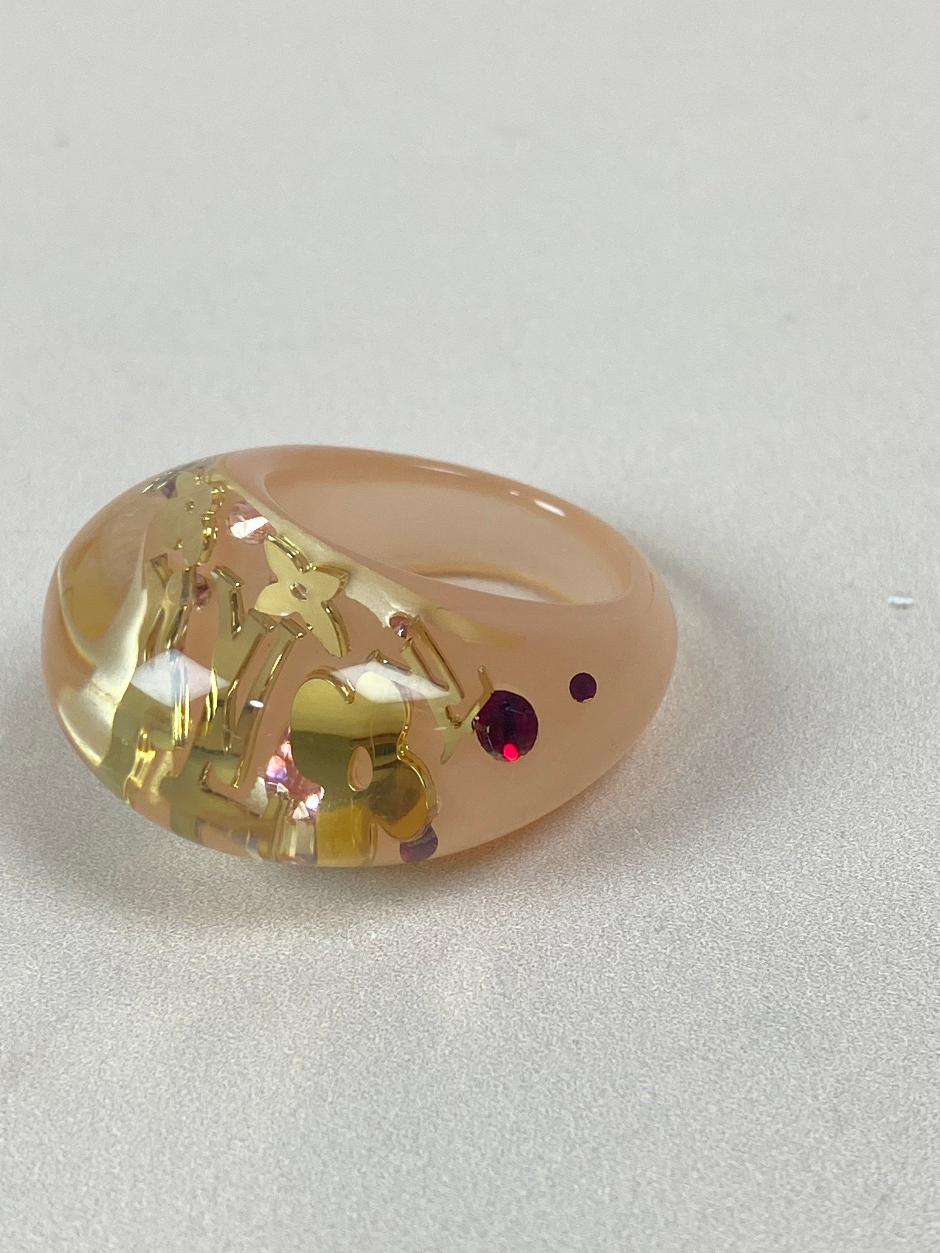 Louis Vuitton Rose Resin Ring 55