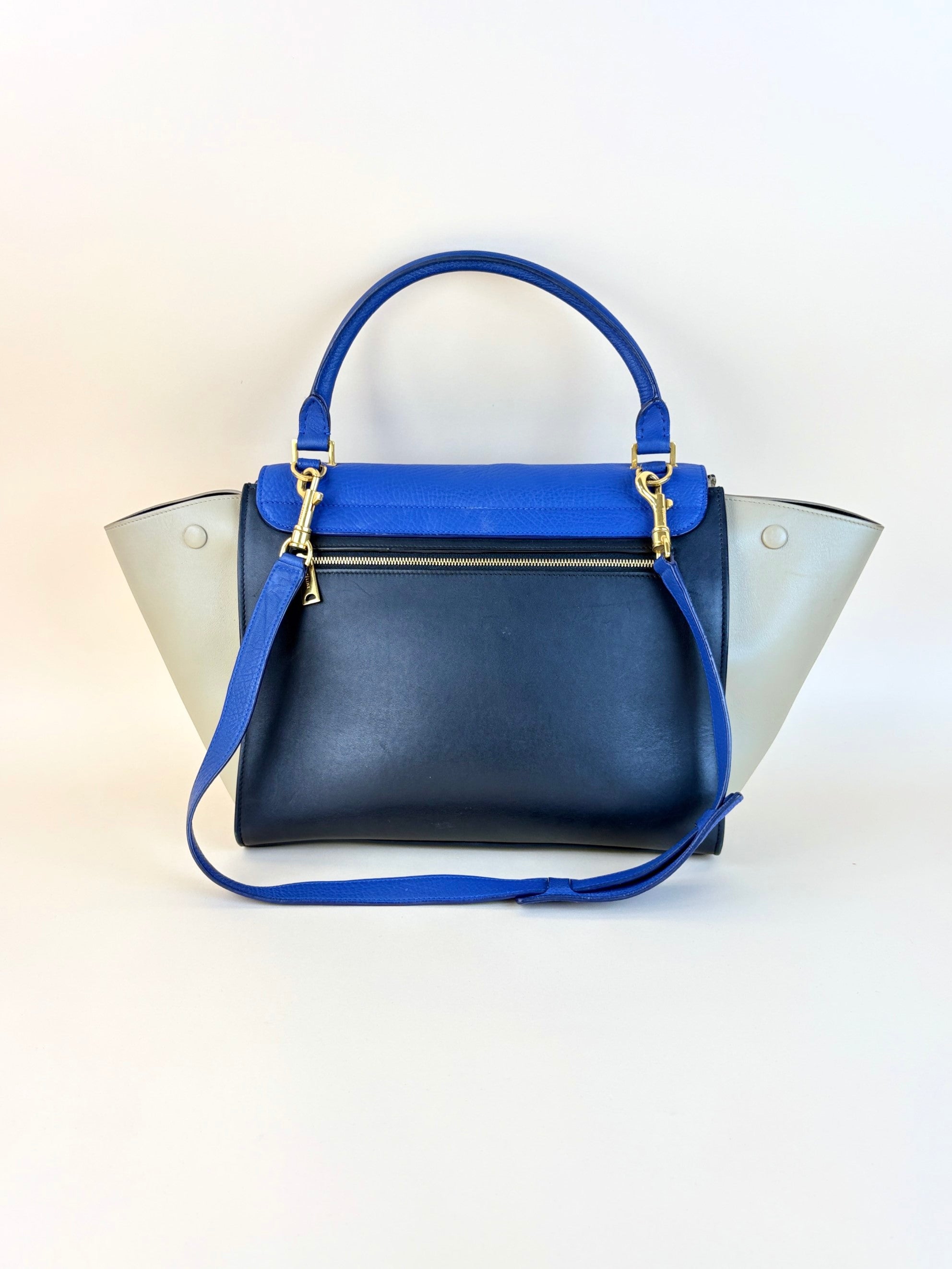 Celine Tricolor Trapeze top handle smooth calfskin