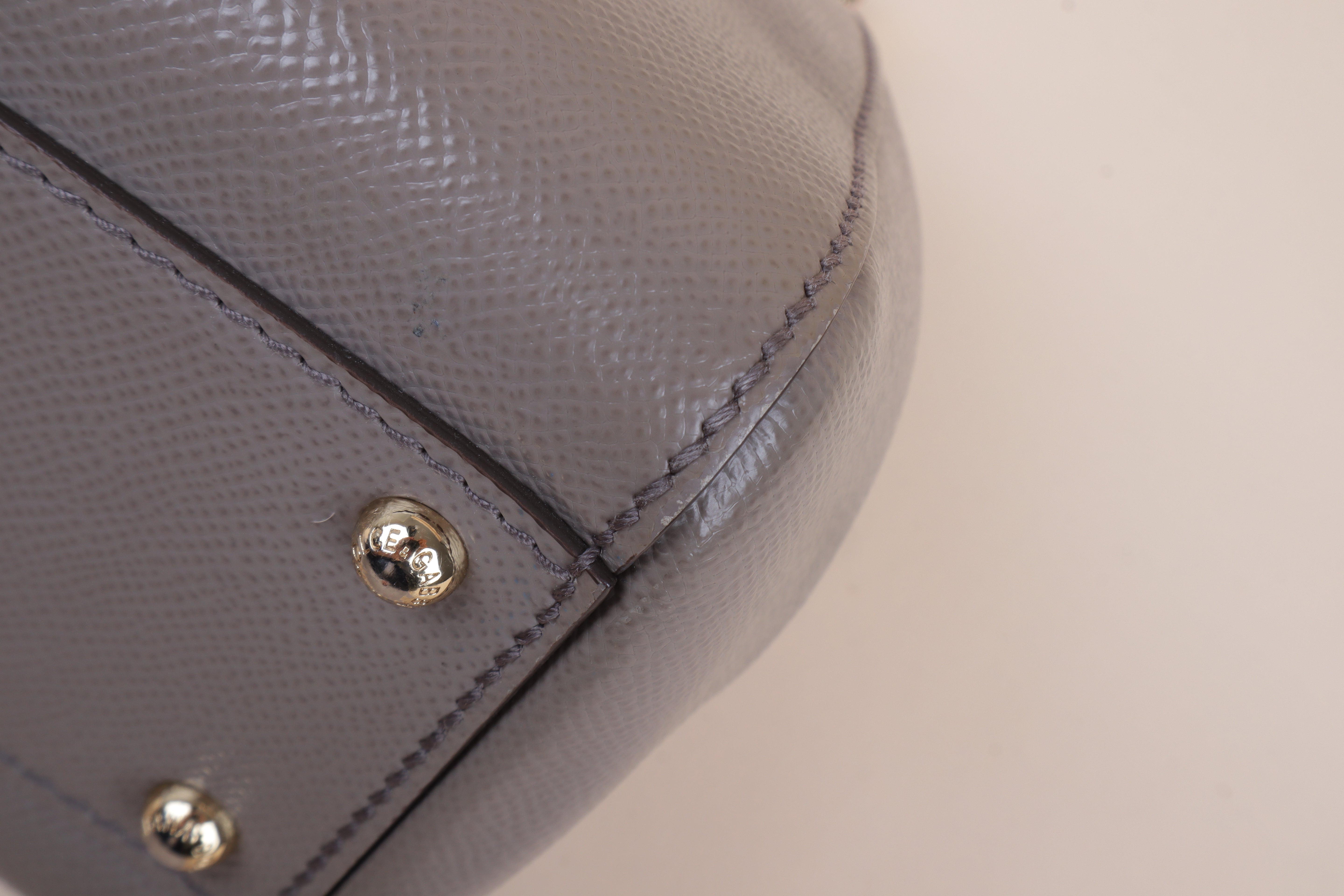 Dolce & Gabbana Grey Sicily Large Top Handle Bag with Strap