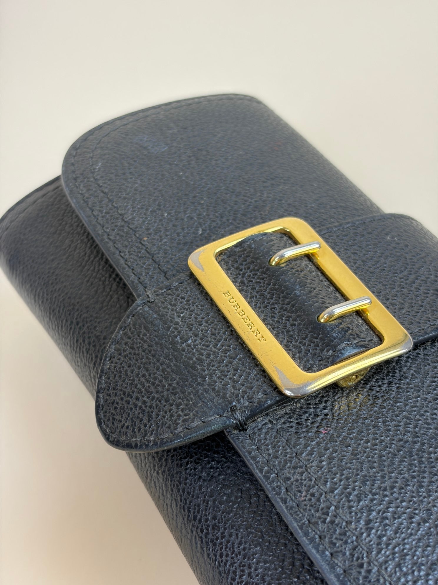 Burberry Black Buckle Continental Long Wallet